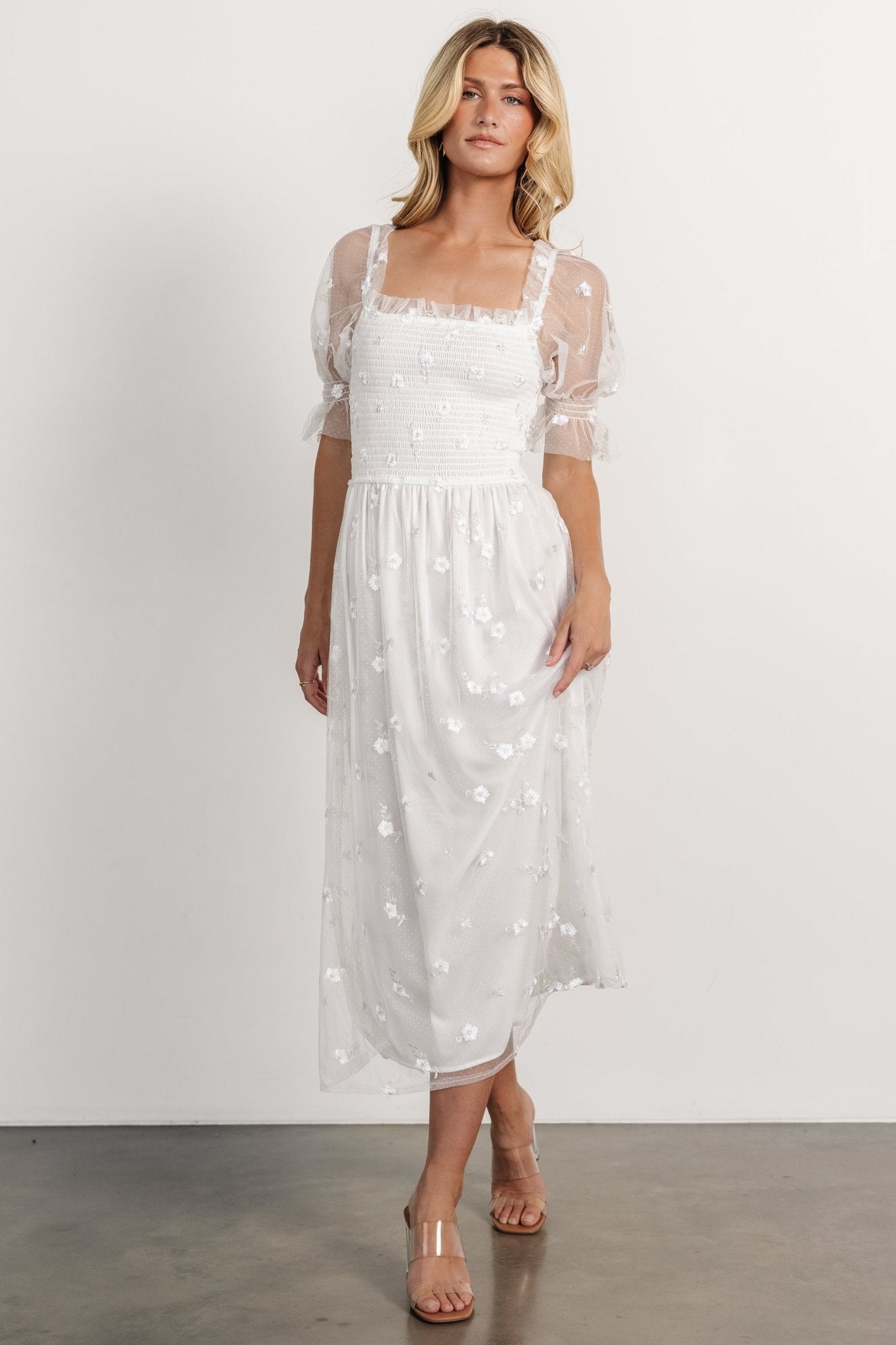 Emilia Embroidered Dress | Off White Cheap Fashion Style