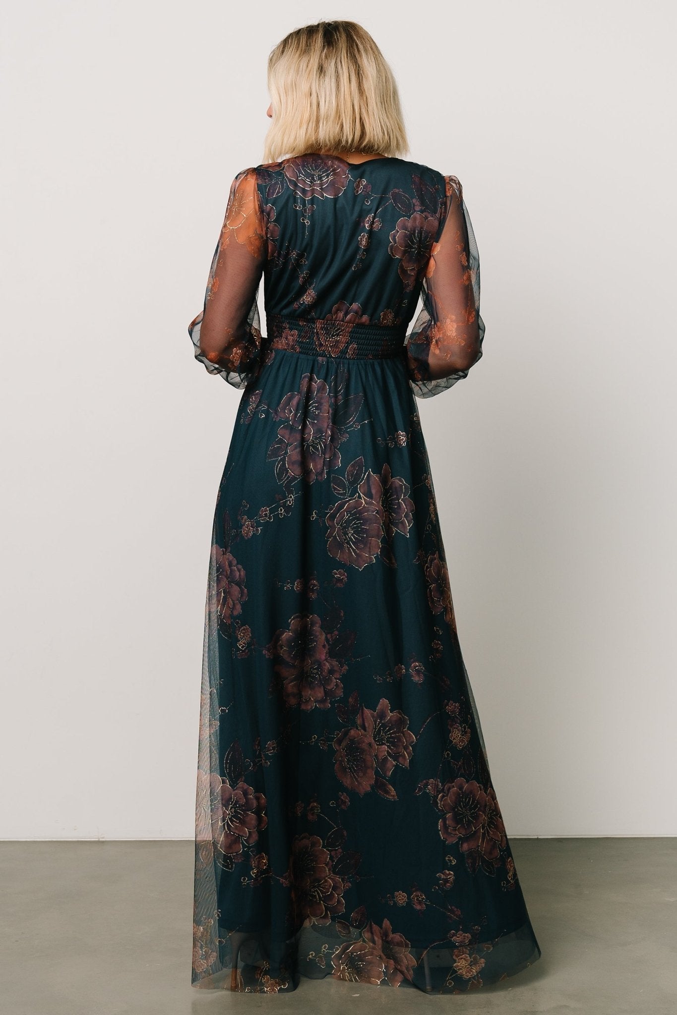 Layla Tulle Maxi Dress | Copper + Blue Metallic Free Shipping Discounts