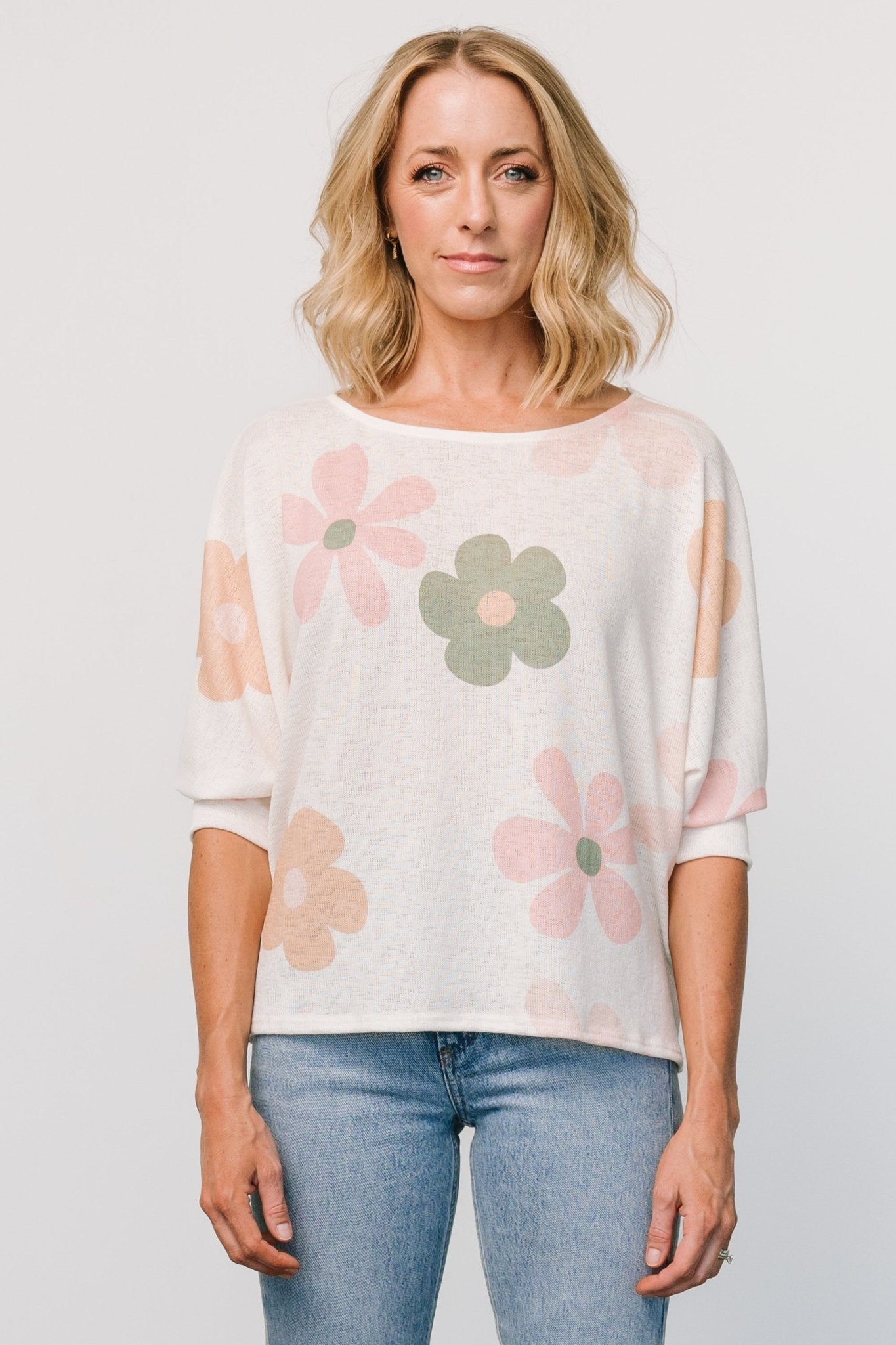 Flower Knit Top | Cream Multi Cheap Online Store