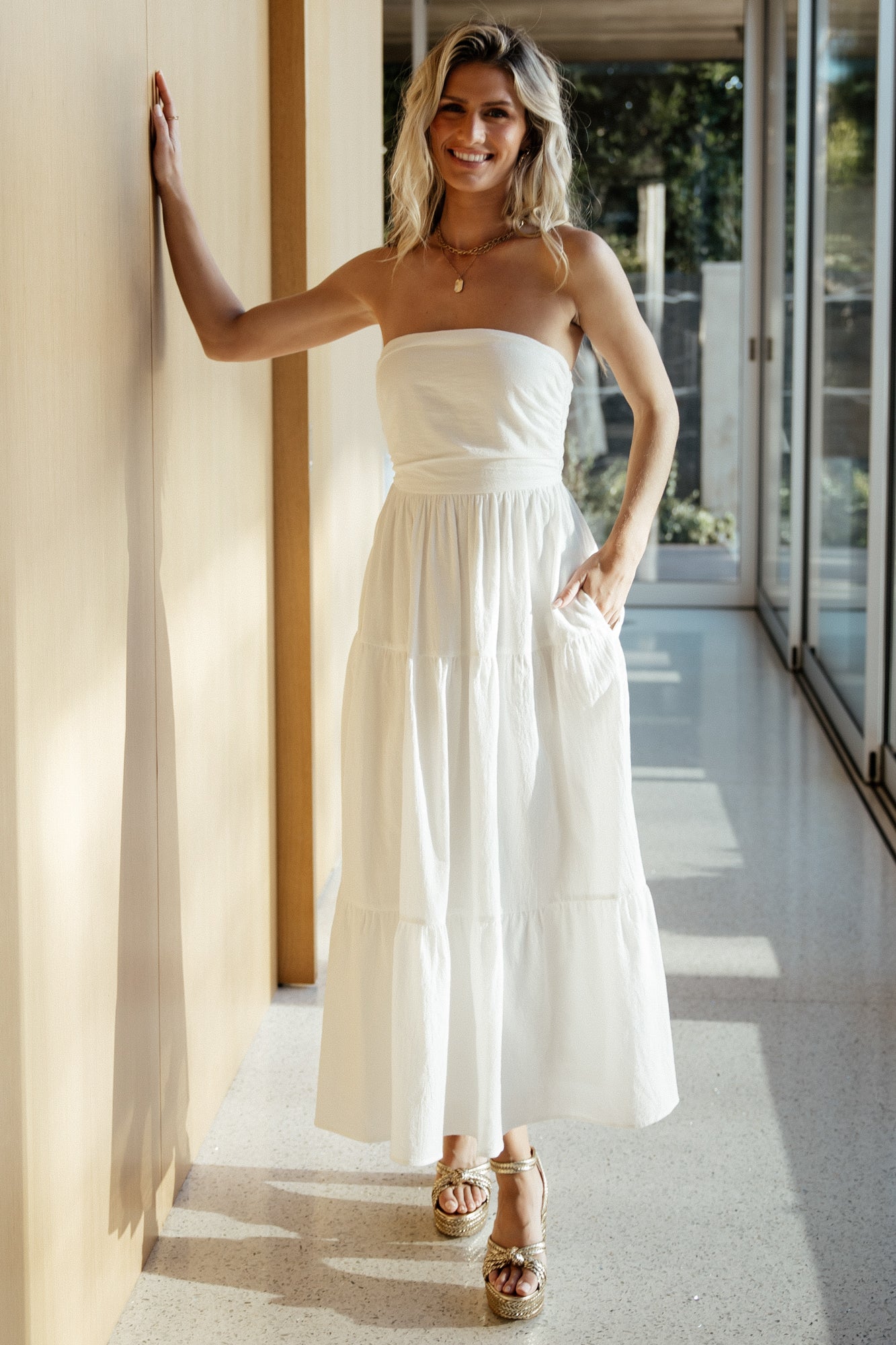 Delray Strapless Dress | Off White Sale Reliable