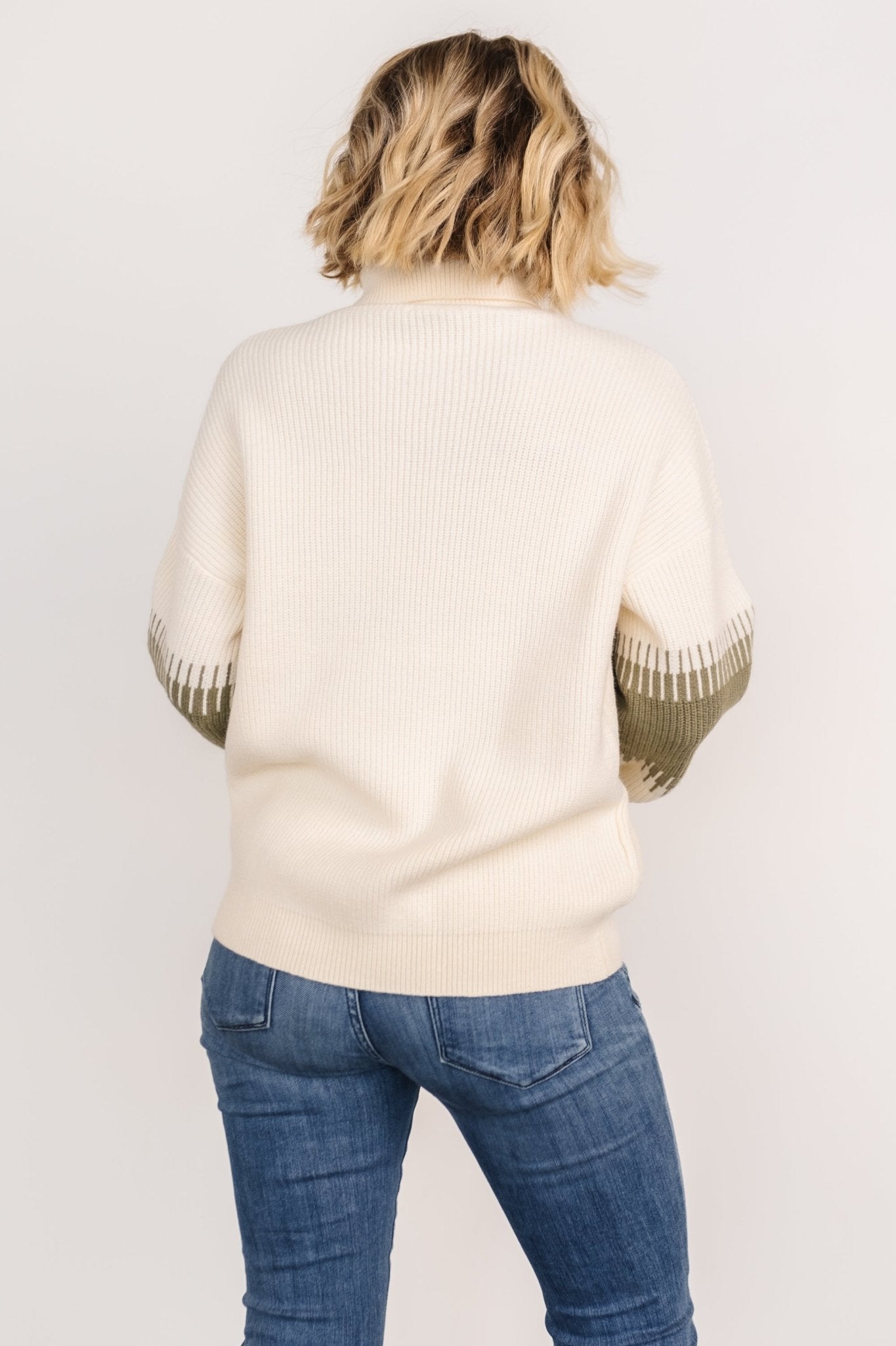 Antonov Turtle Neck Sweater | Sage + Cream Best Wholesale Sale Online