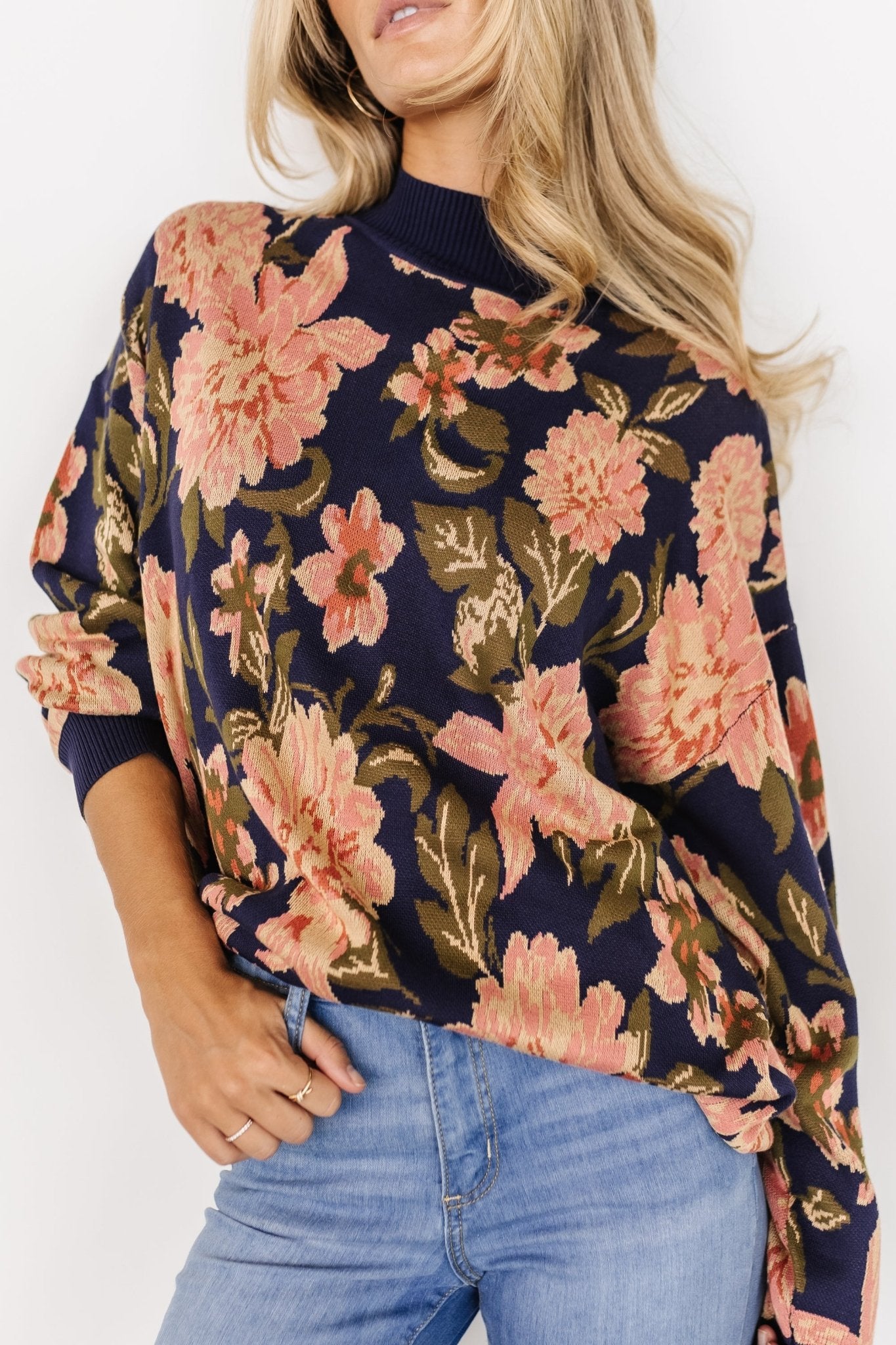 Polly Sweater | Navy Multi Floral Cheapest Online