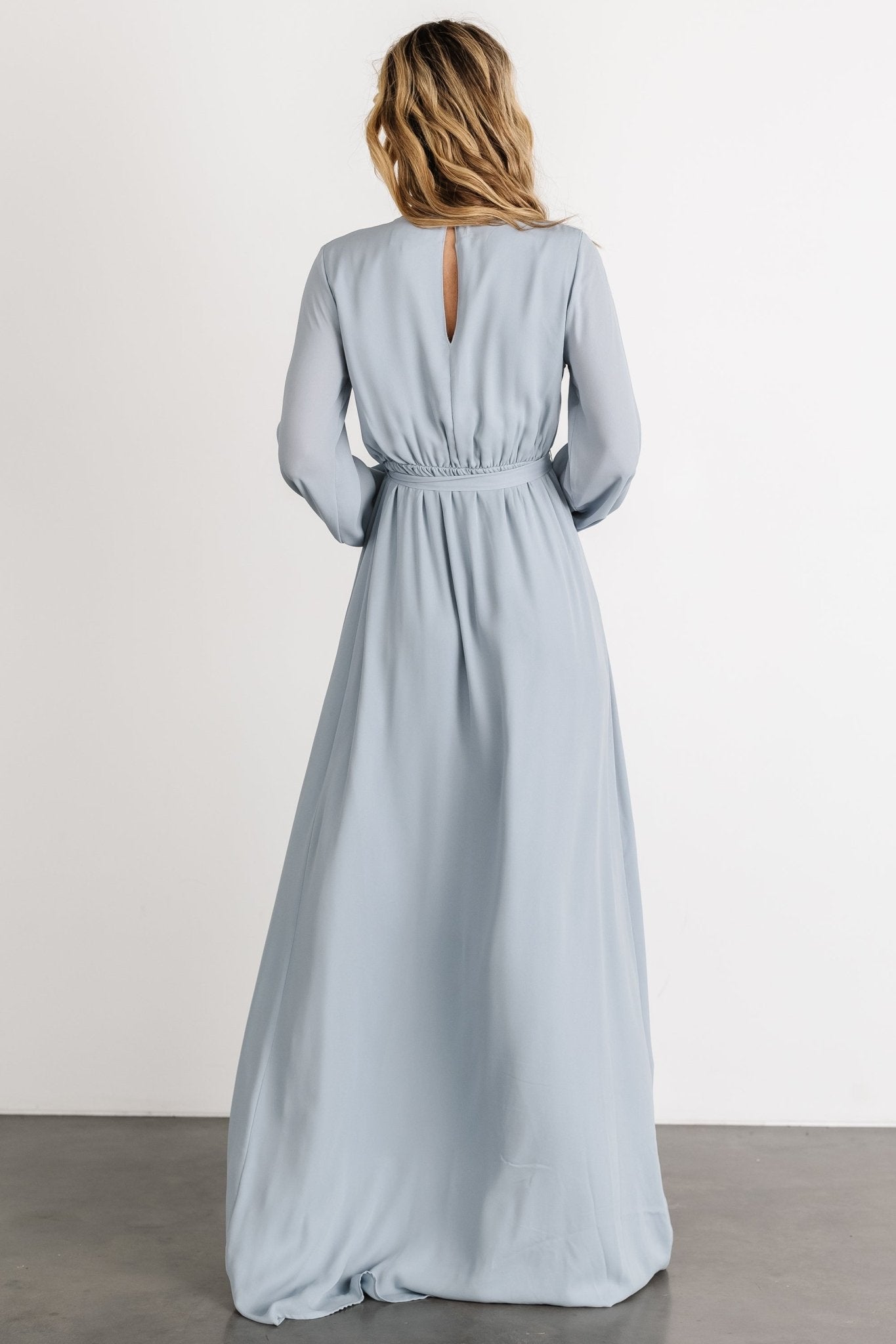 Breanne Faux Wrap Maxi Dress | Light Blue Outlet Discount Sale