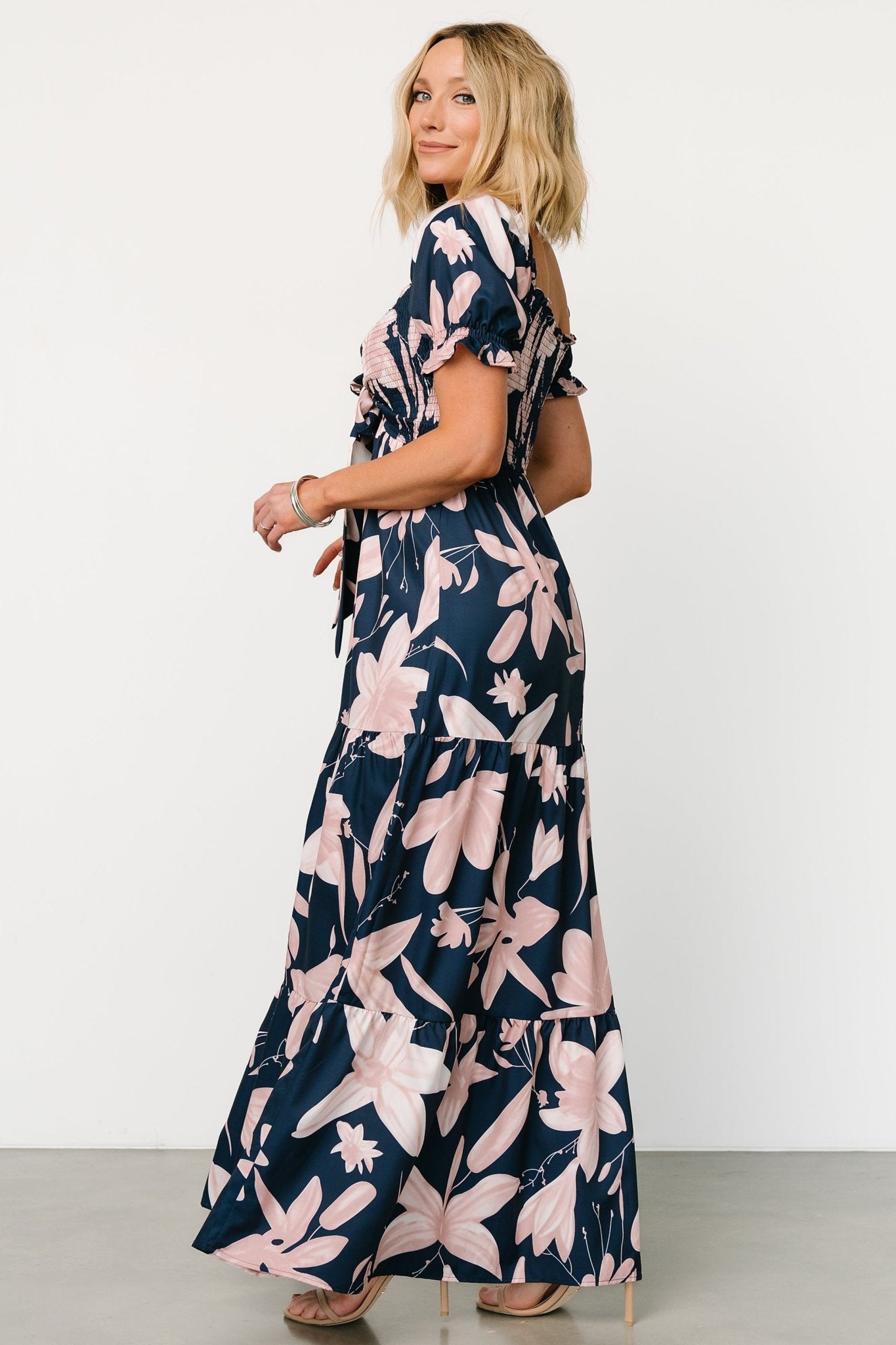 Hilaria Maxi Dress | Navy + Blush Cheap Sale Many Kinds Of