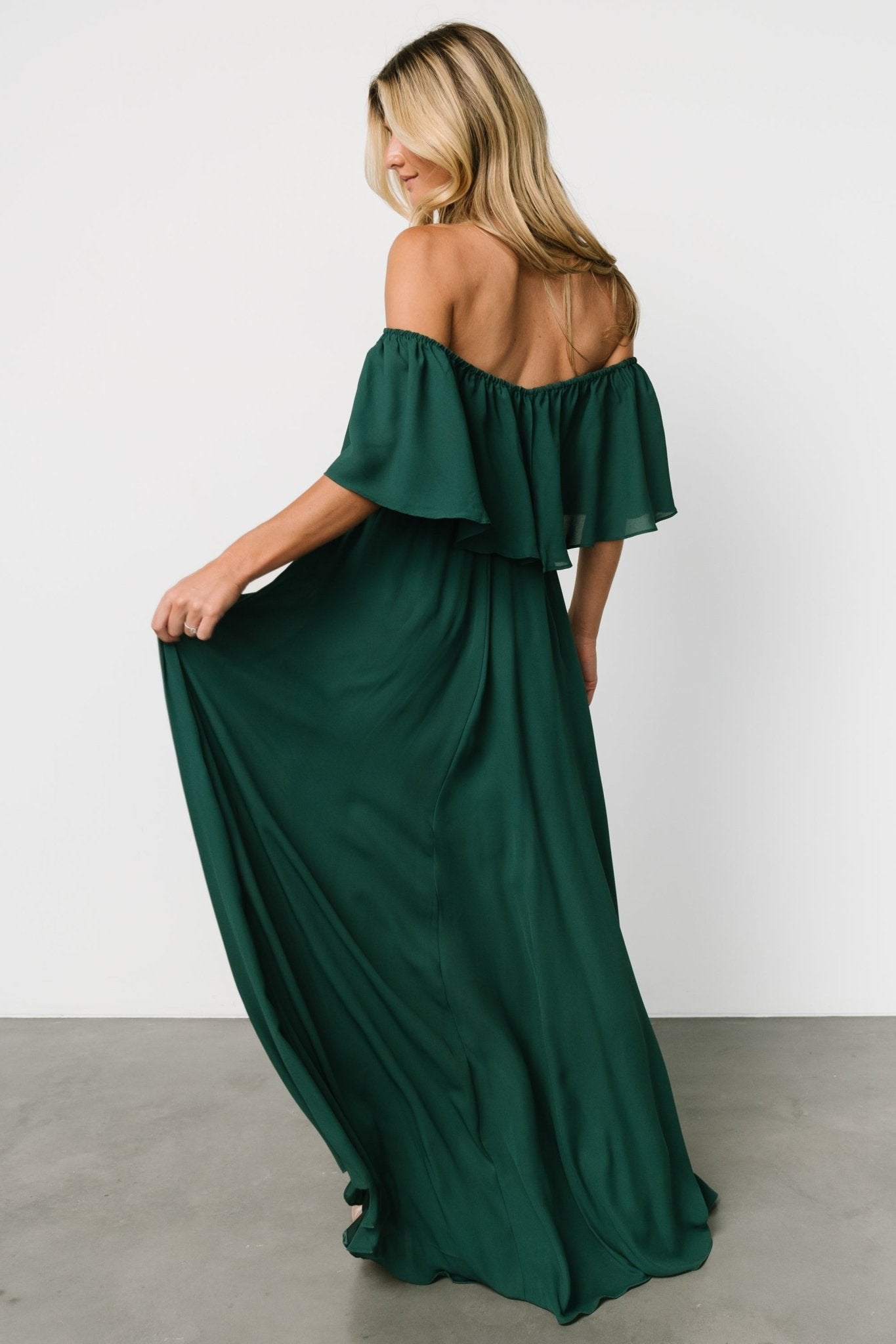 Diana Off Shoulder Maxi Dress | Emerald Footlocker For Sale