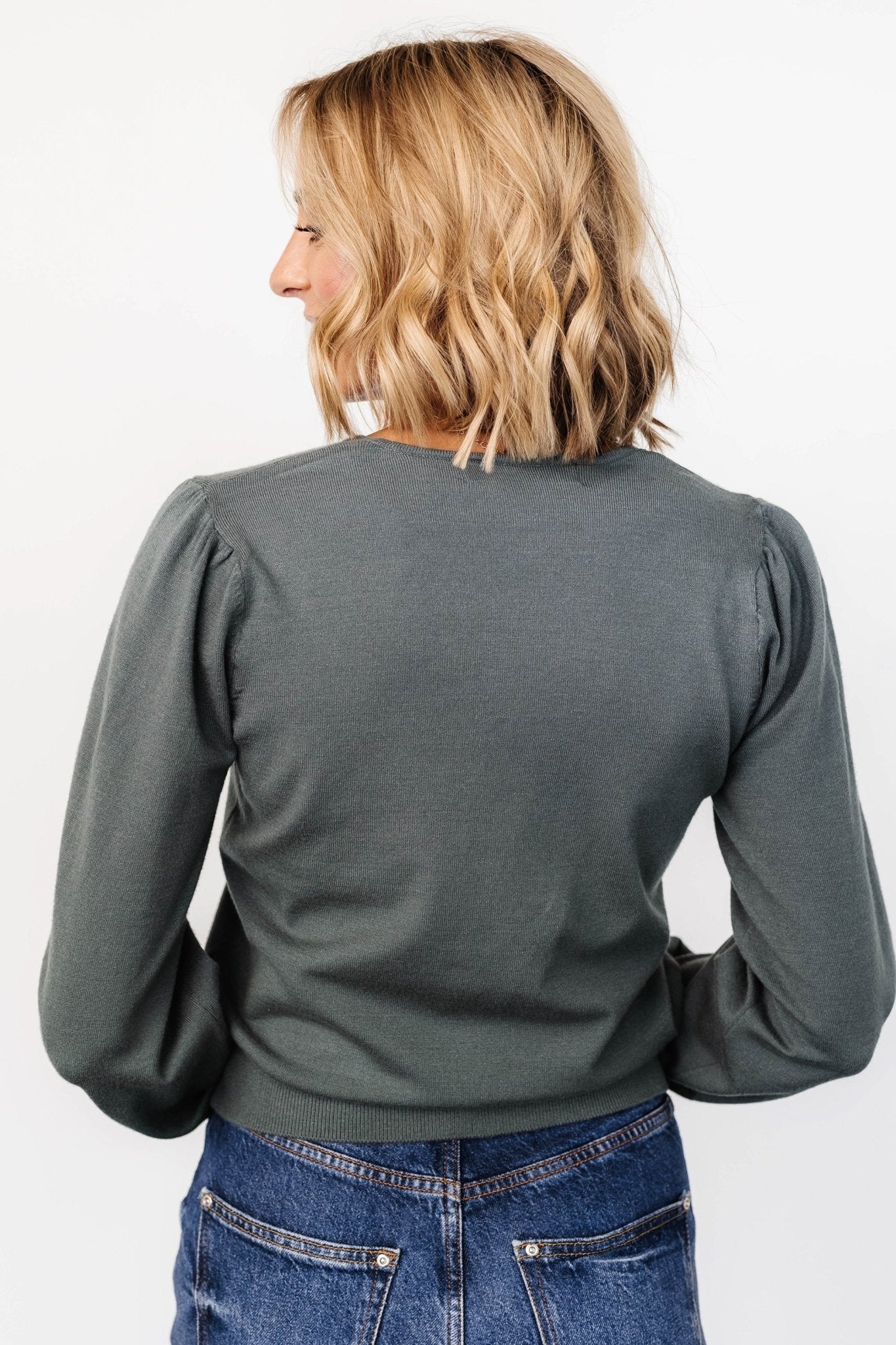 Sheila V Neck Sweater Top | Winter Green Clearance 2025 Unisex