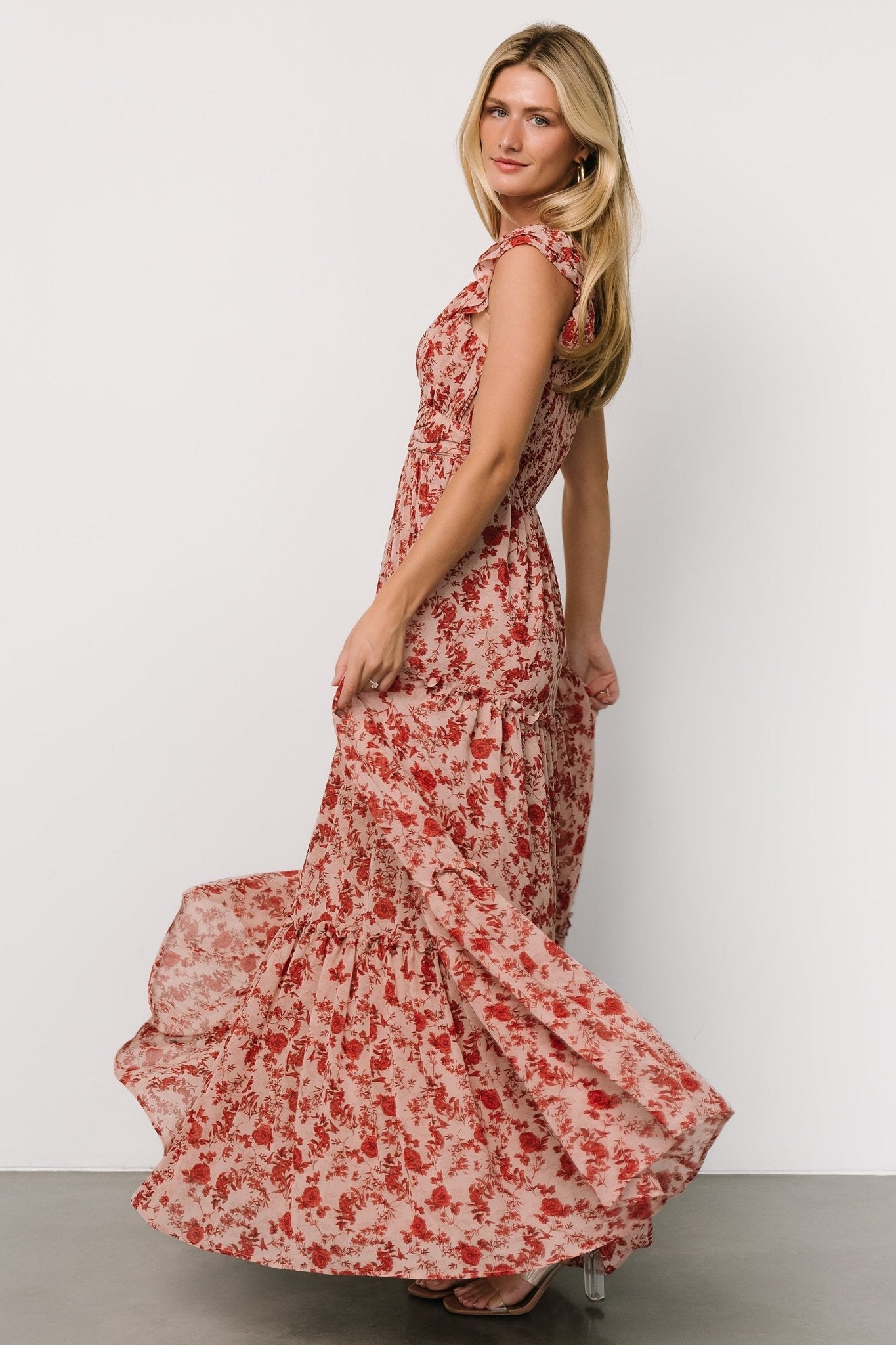 Martina Maxi Dress | Blush + Red Outlet Release Dates