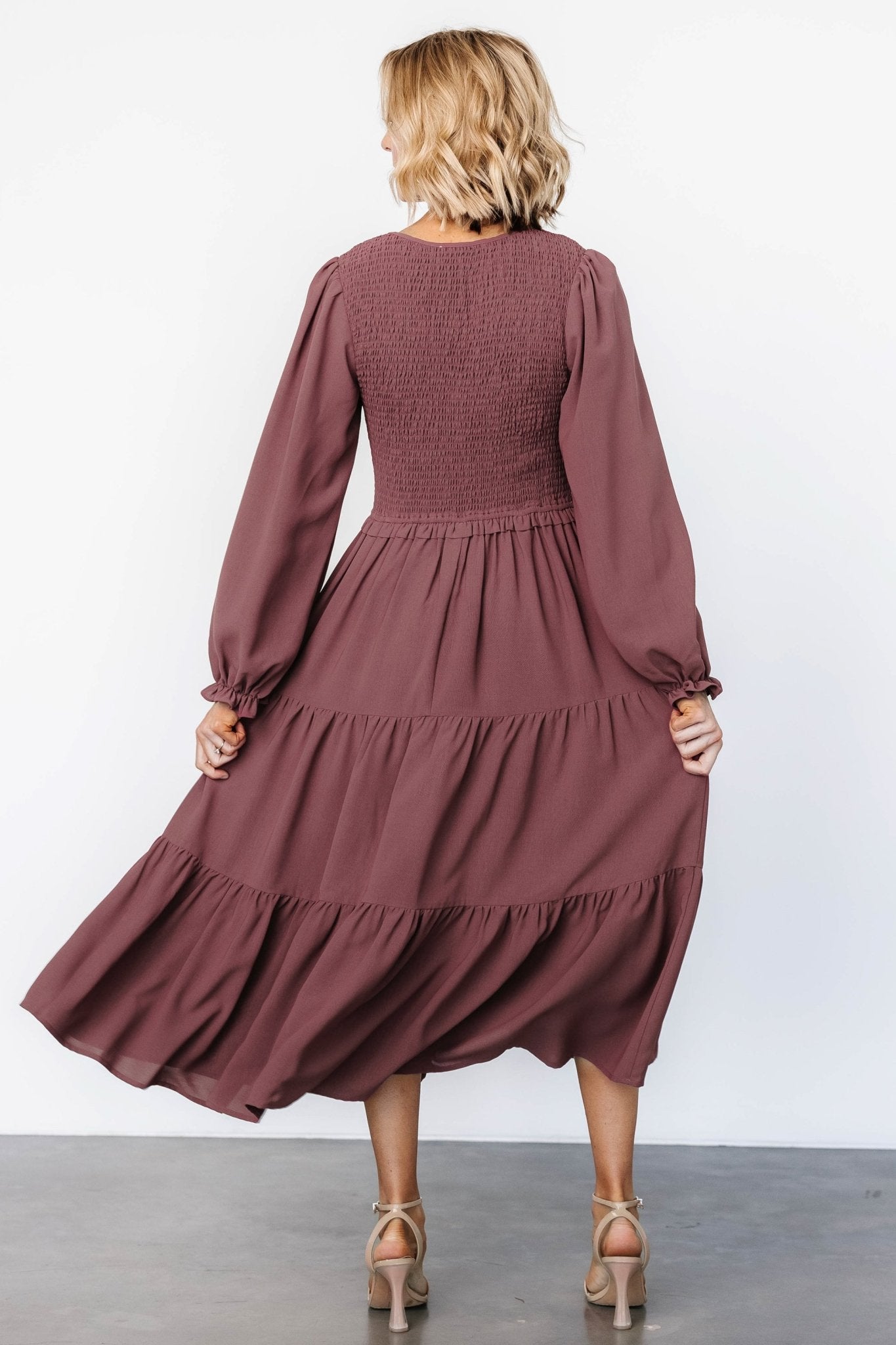 Endsley Smocked Midi Dress | Mauve High Quality For Sale