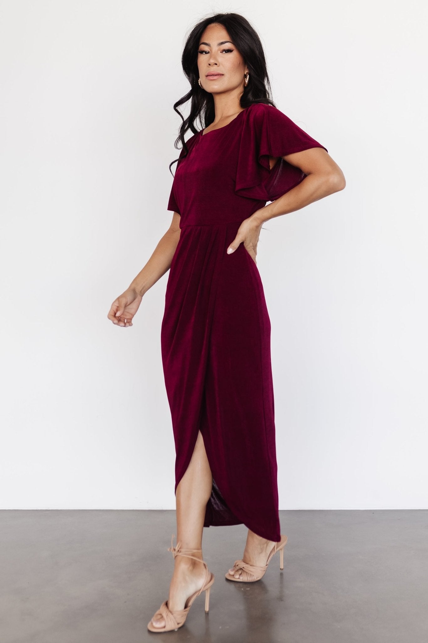 Mercy Midi Dress | Burgundy Best Pices Online