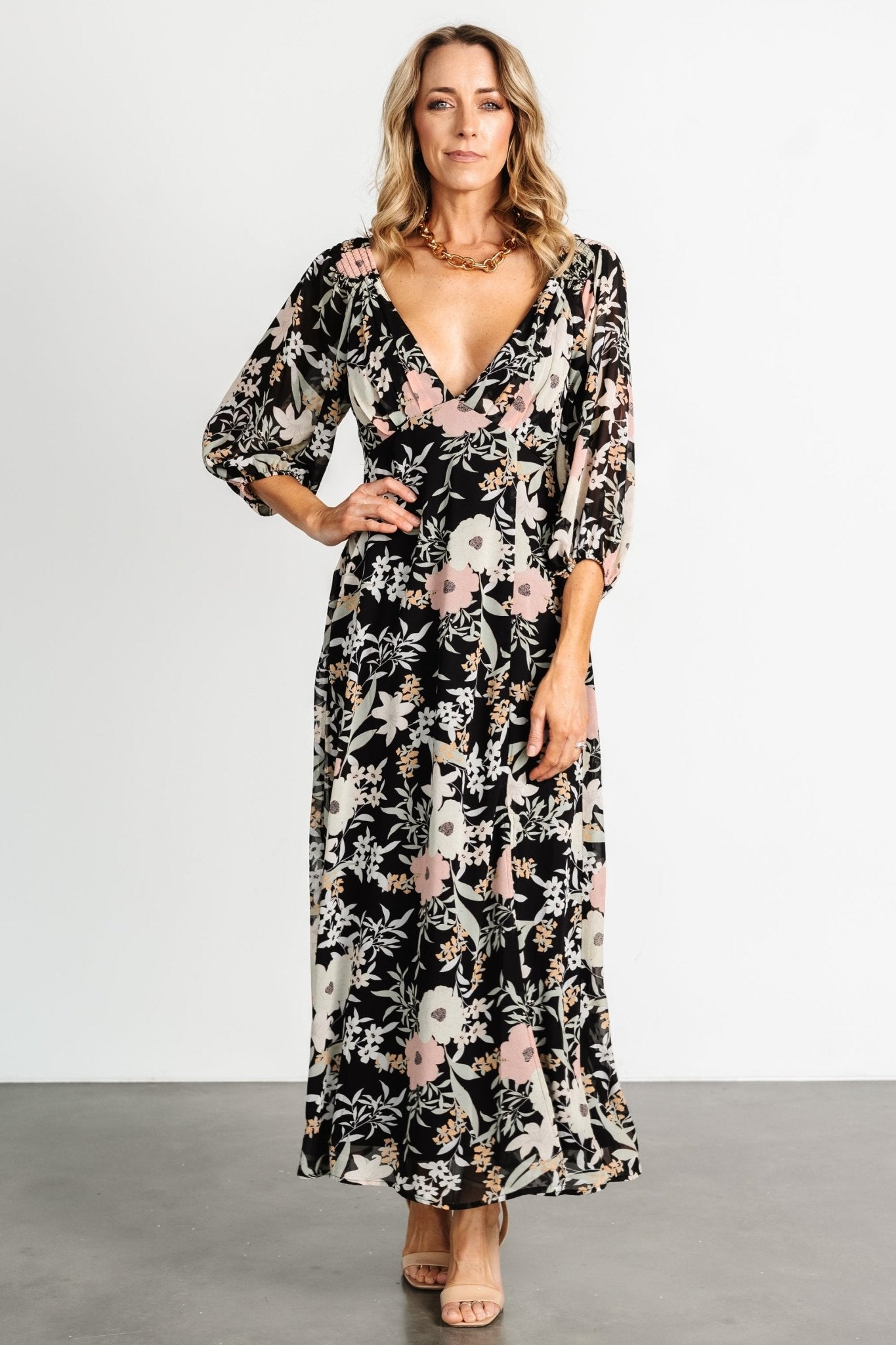 Maisie Maxi Dress | Black Floral Cheap Sale How Much