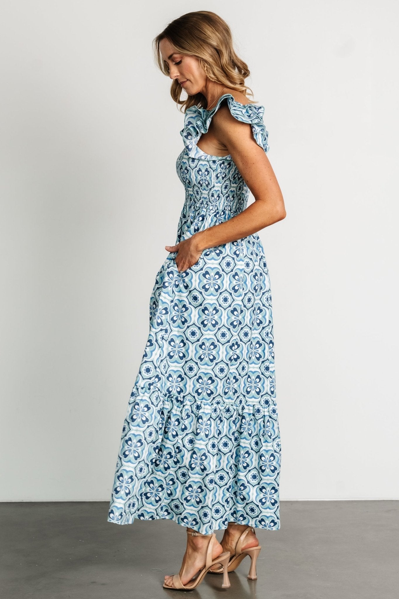 Zoey Smocked Maxi Dress | Blue Print Low Pice For Sale