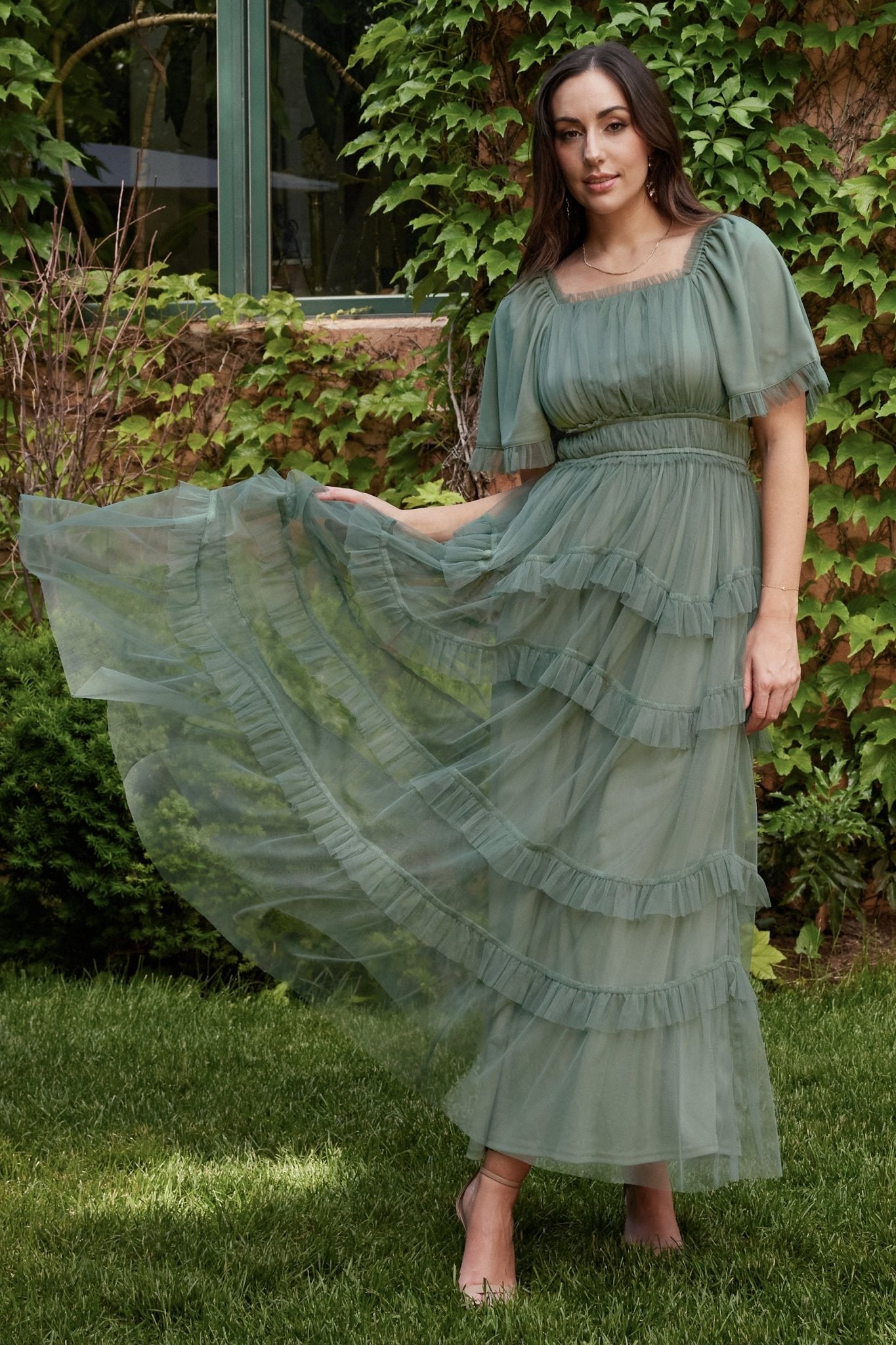 Magdalena Tulle Maxi Dress | Eucalyptus Big Sale Sale Online