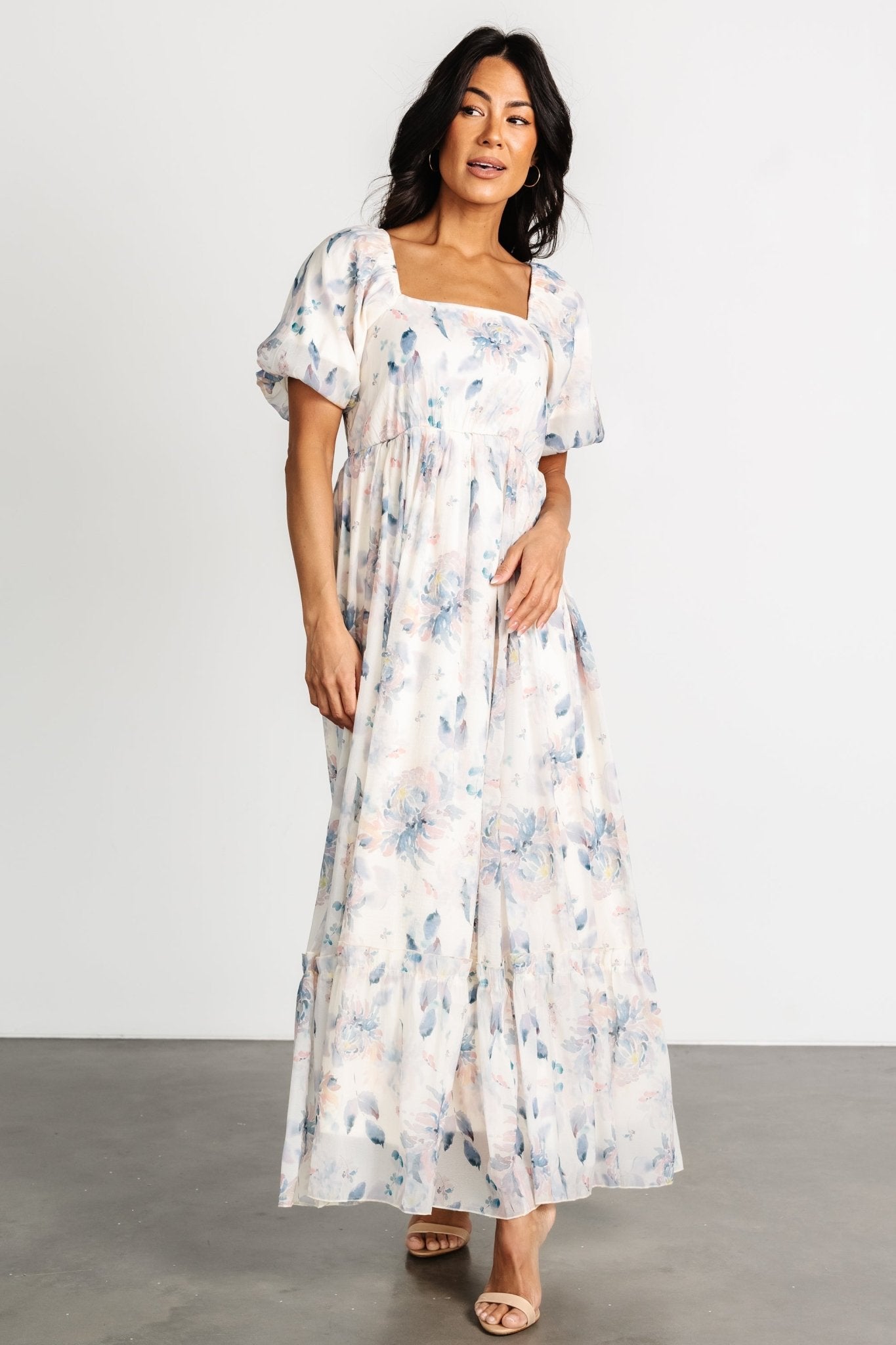 Dalia Maxi Dress | Cream + Blue Floral Tumblr