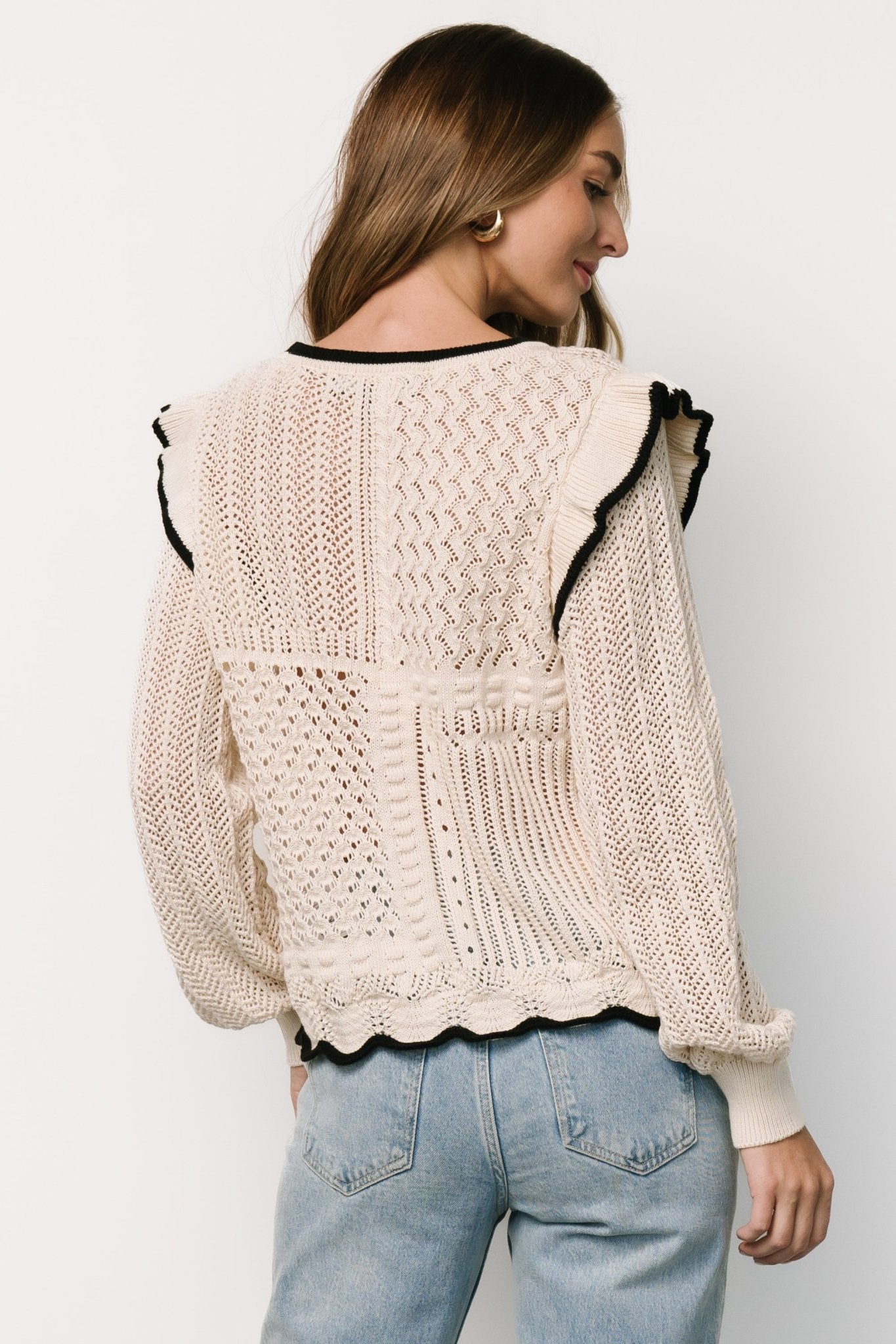 Oleya Knit Sweater Top | Ivory Sale View