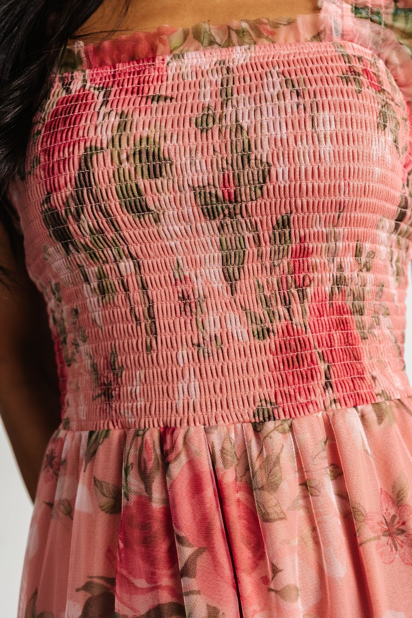 Clementine Tulle Midi Dress | Pink Rose Floral Cheap Outlet Locations