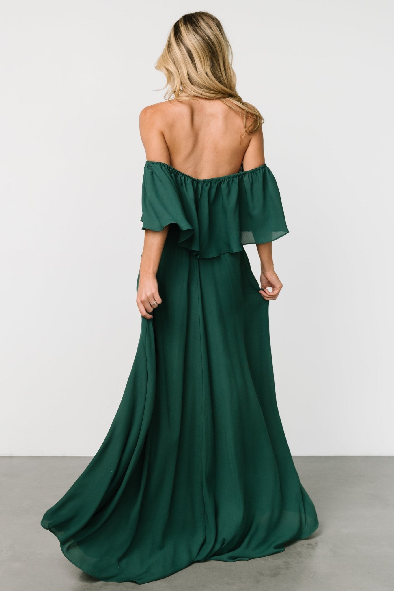 Diana Off Shoulder Maxi Dress | Emerald Footlocker For Sale