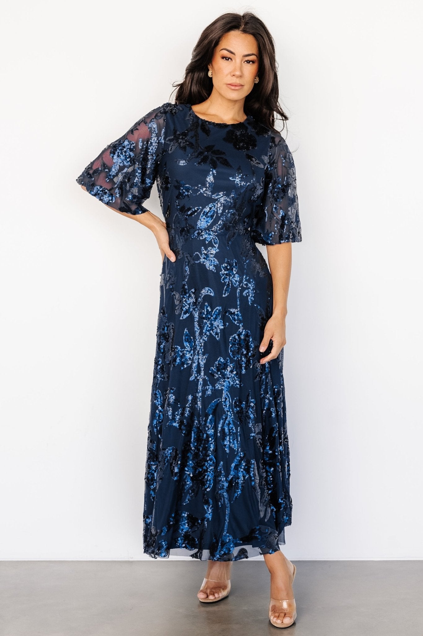 Lucy Sequin Dress | Navy Huge Surprise