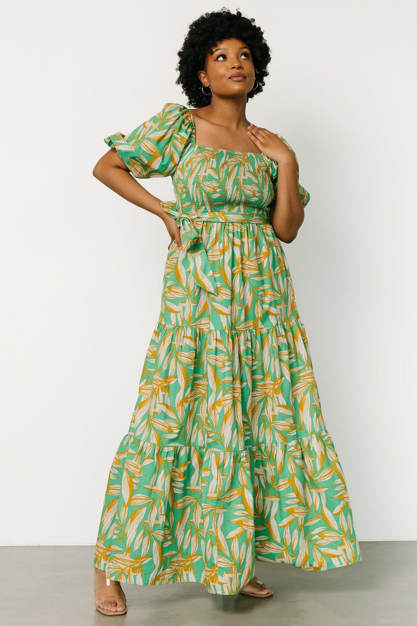 Forsythe Smocked Maxi Dress | Green Print Cheapest Pice For Sale