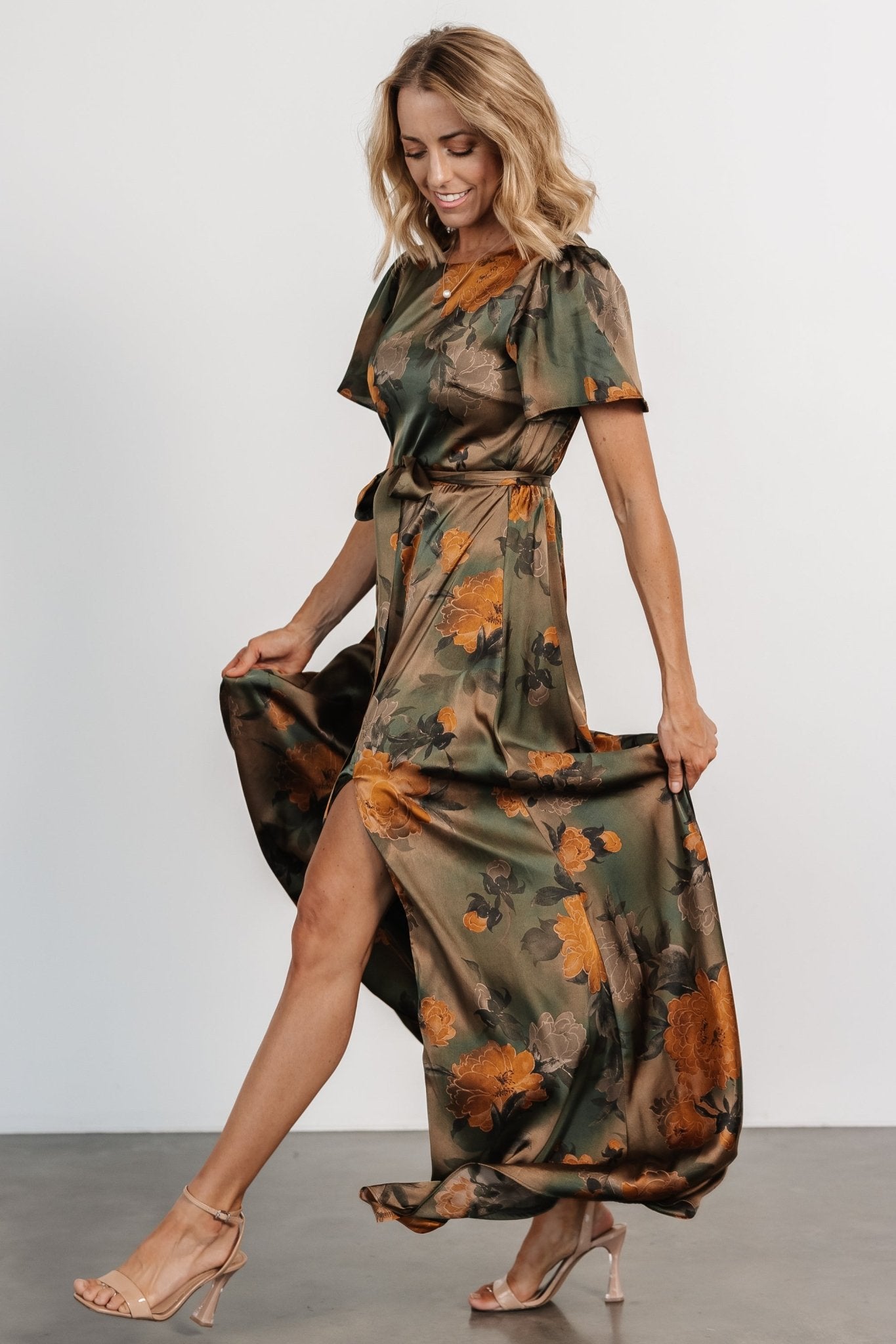 Agnes Satin Maxi Dress | Olive Floral Supply