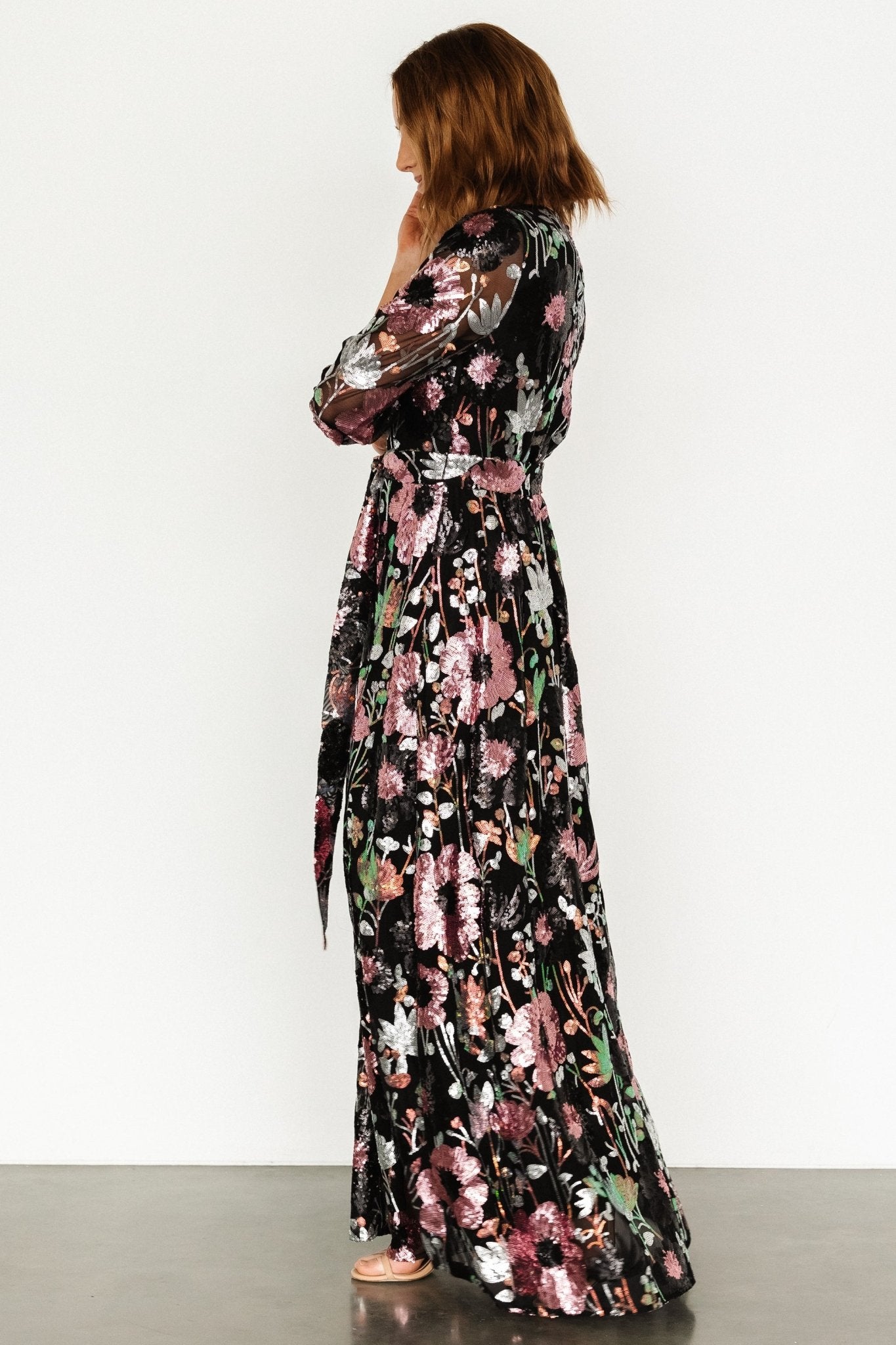 Destiny Sequin Maxi Dress | Black Multi Cheap Sale Big Sale