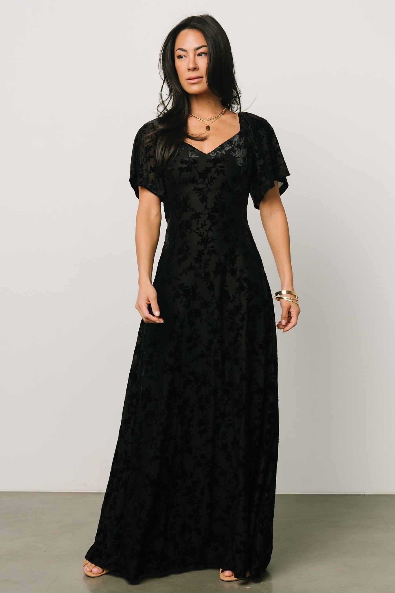 Everley Velvet Maxi Dress | Black For Sale For Sale