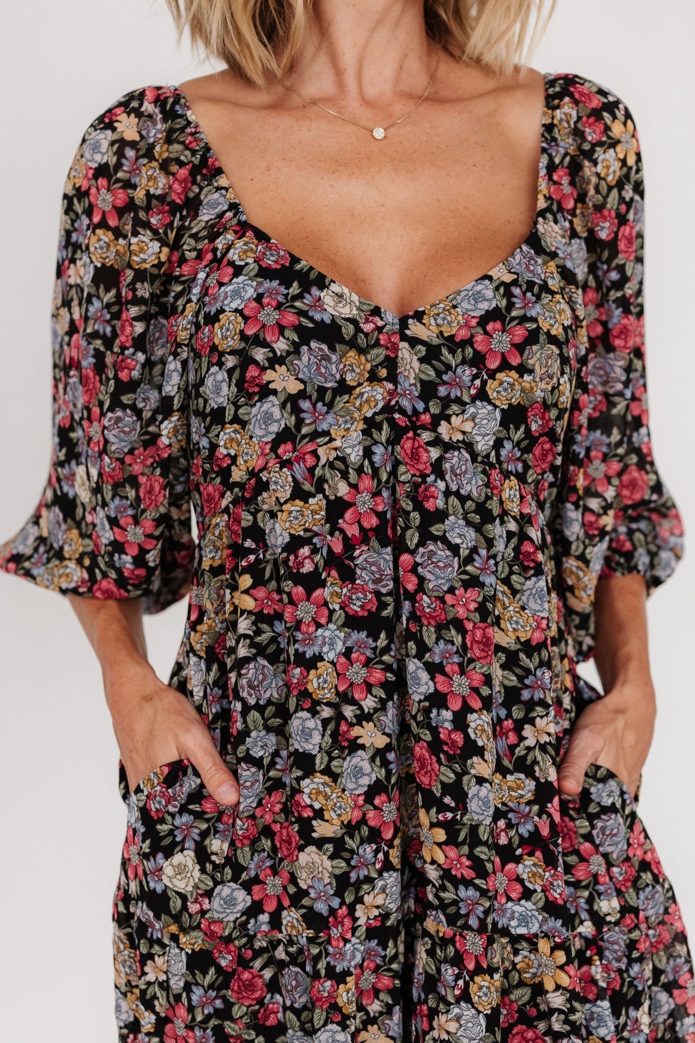 Nevaeh Bubble Sleeve Dress | Multi Floral Sale Pre Order