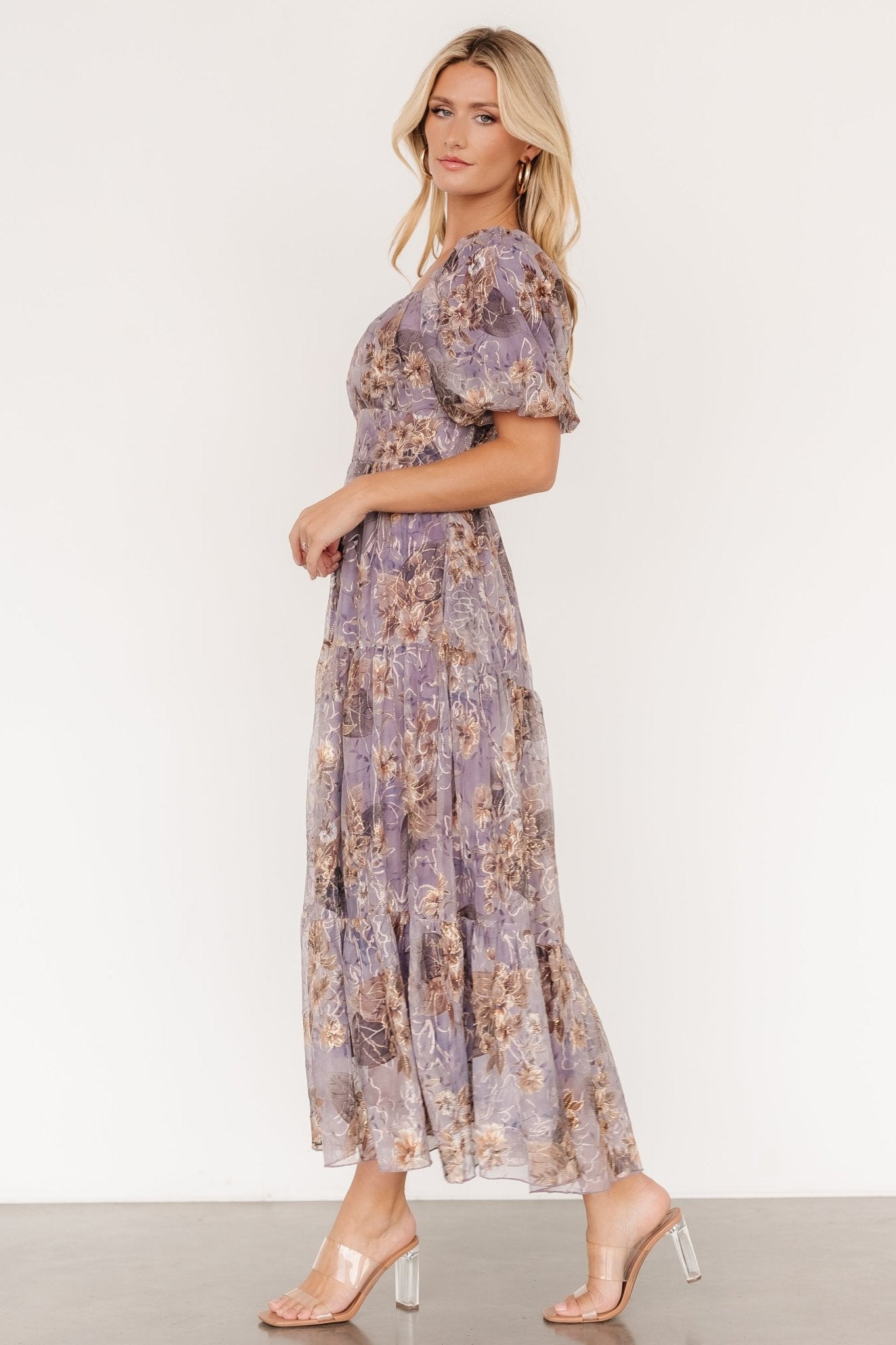 Annabeth Midi Dress | Lavender Floral Outlet Low Pice Fee Shipping