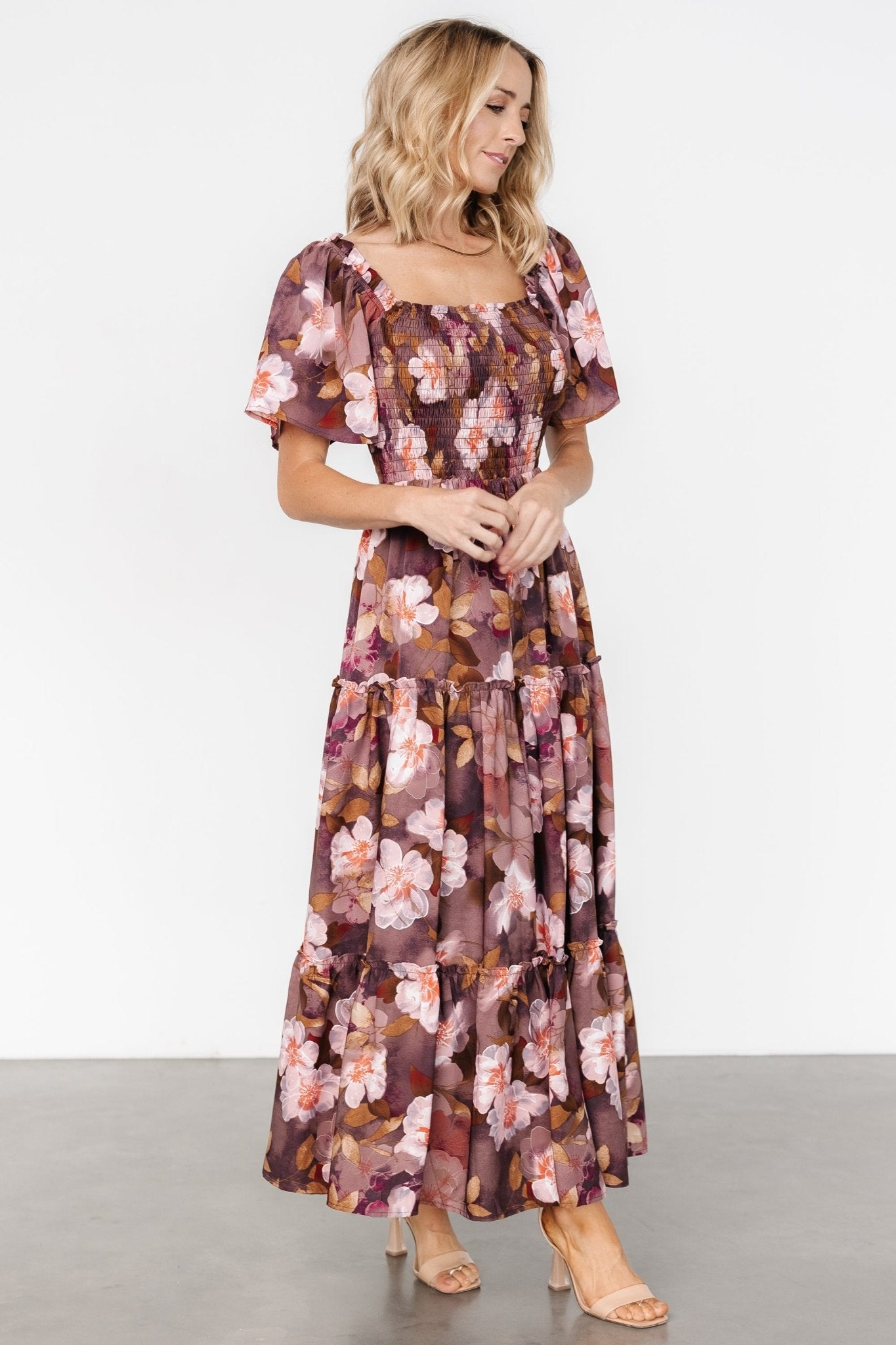 Southampton Smocked Maxi Dress | Brown Floral Buy Cheap Wiki