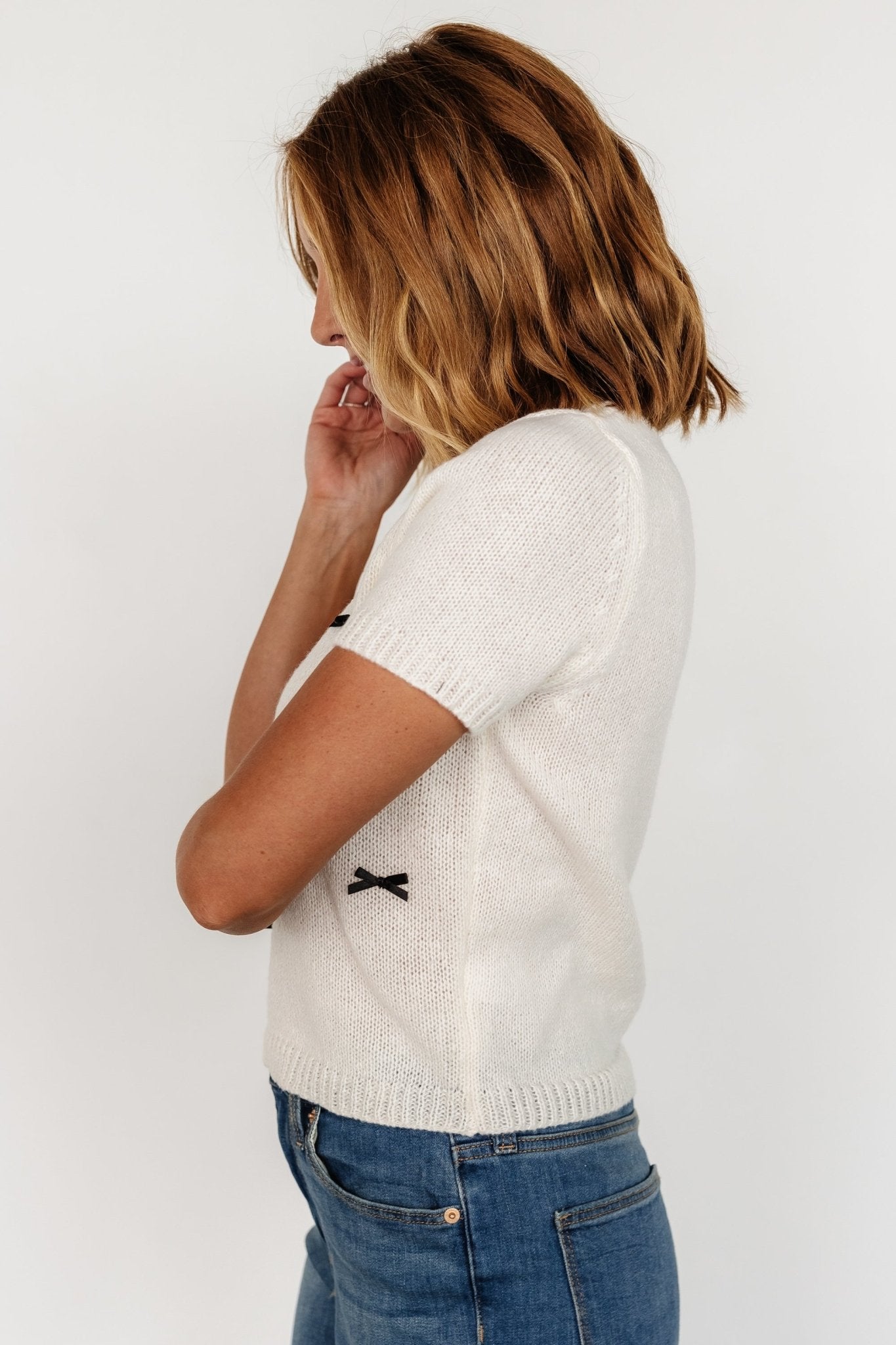 Chloe Bow Sweater | Cream Outlet Footaction