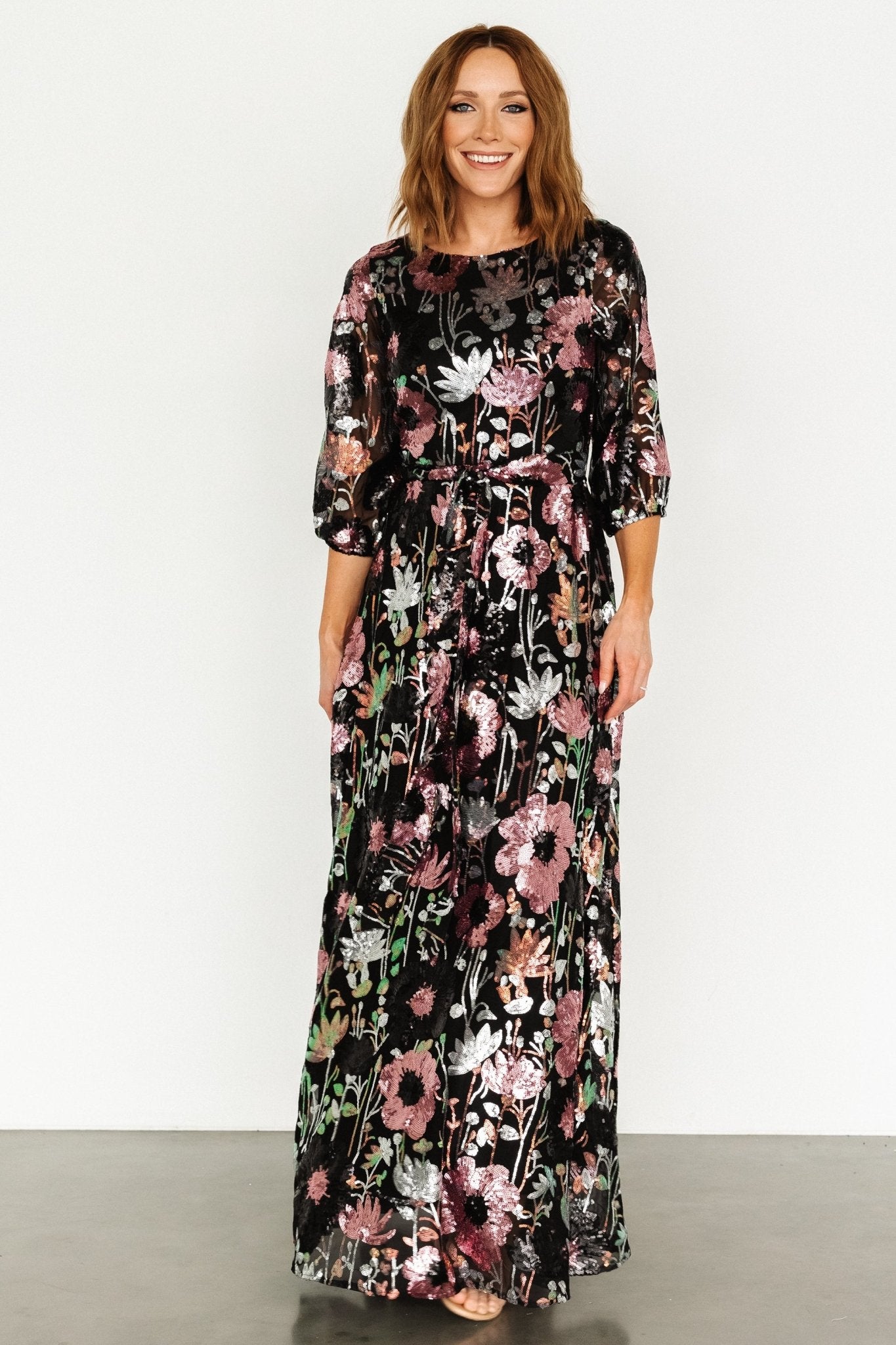 Destiny Sequin Maxi Dress | Black Multi Cheap Sale Big Sale