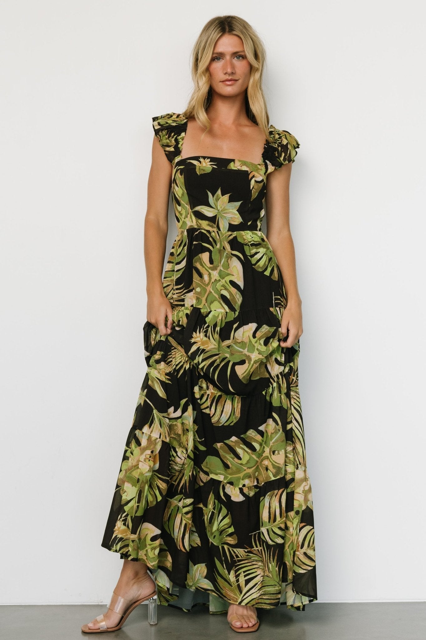 Encinitas Maxi Dress | Tropical Green + Black 2025 Unisex Cheap Pice