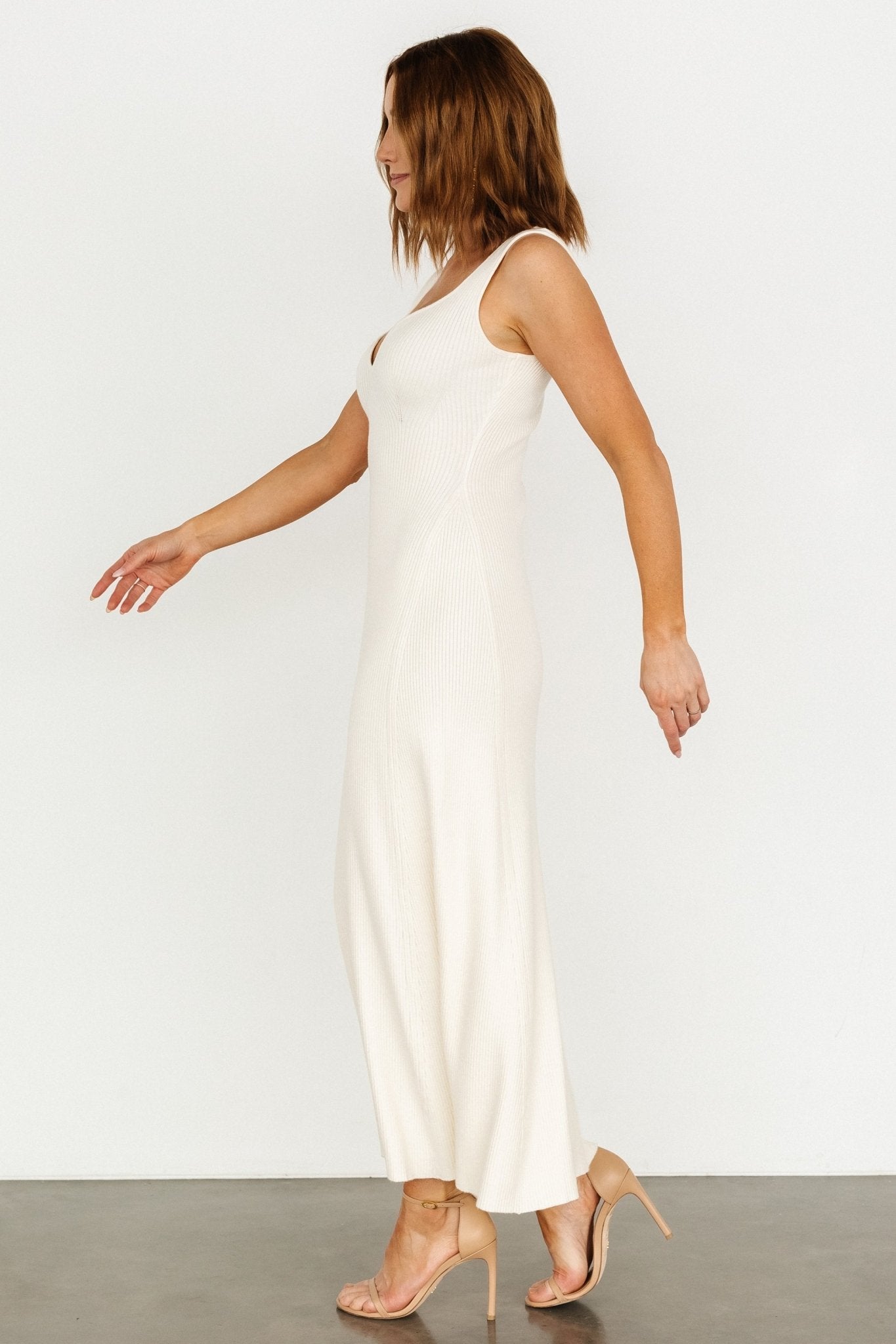 Justine Ribbed Tank Maxi Dress | Cream Reliable