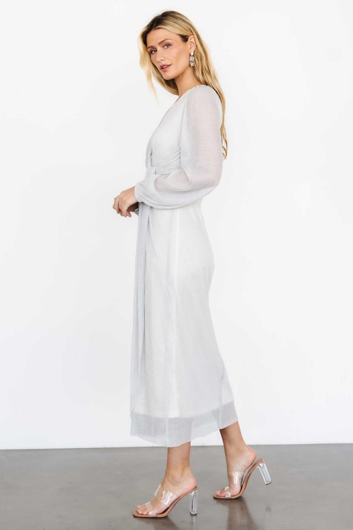 Devlyn Pleated Dress | Silver Shimmer The Cheapest Cheap Online