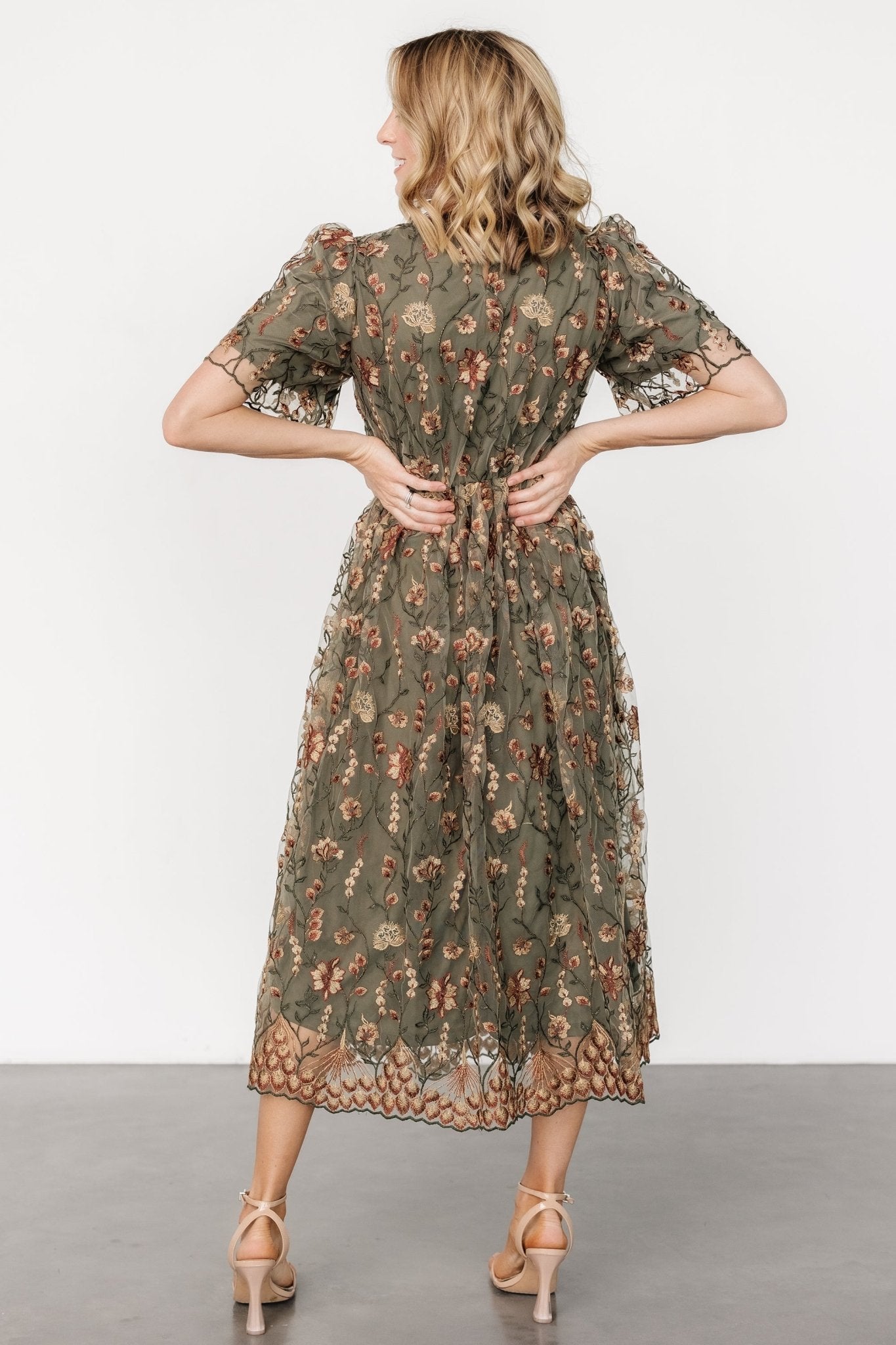 Ravenna Embroidered Dress | Olive Floral Buy Cheap Websites