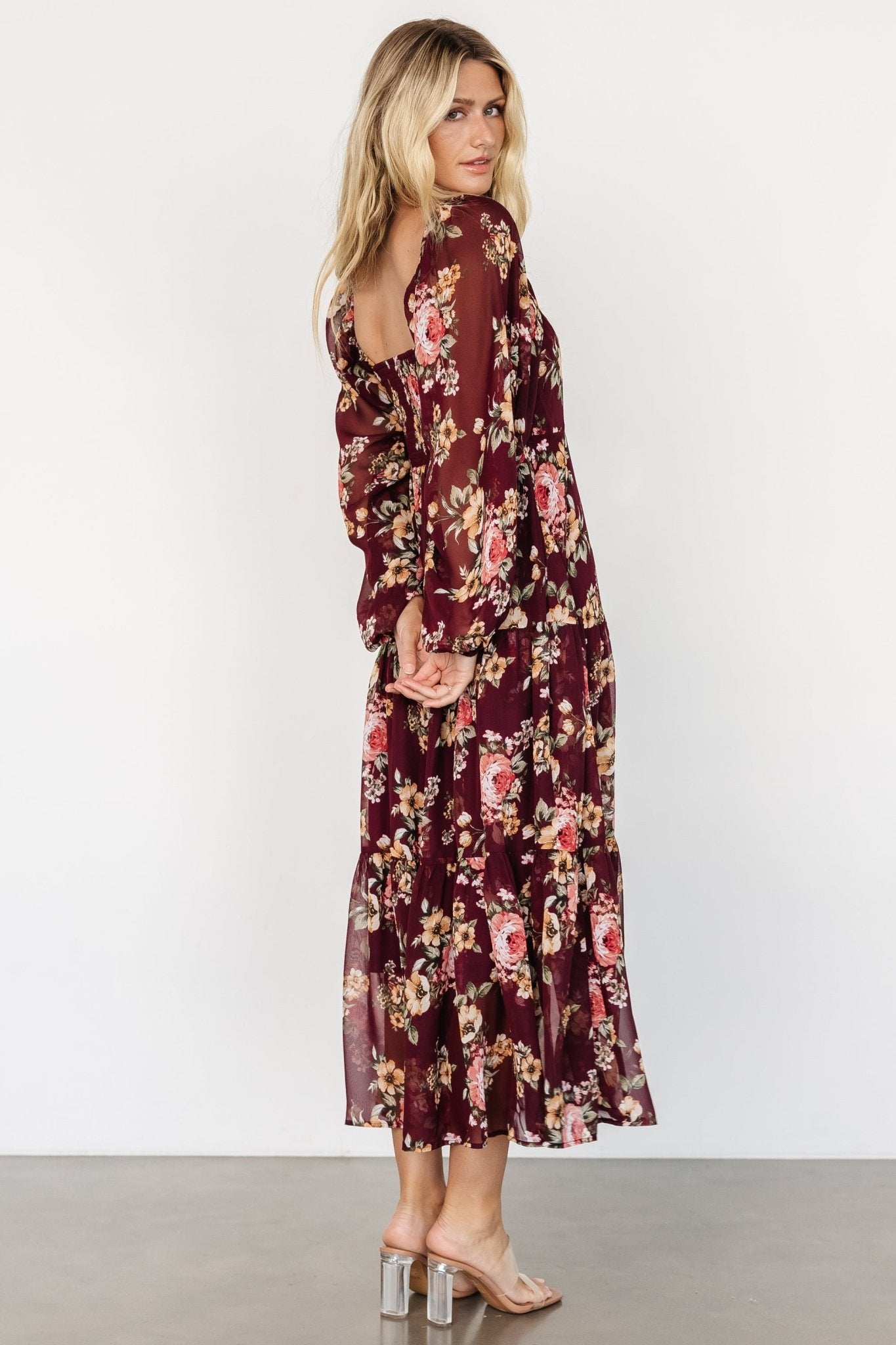 Kristy Maxi Dress | Wine Floral Cheap Online Store Manchester