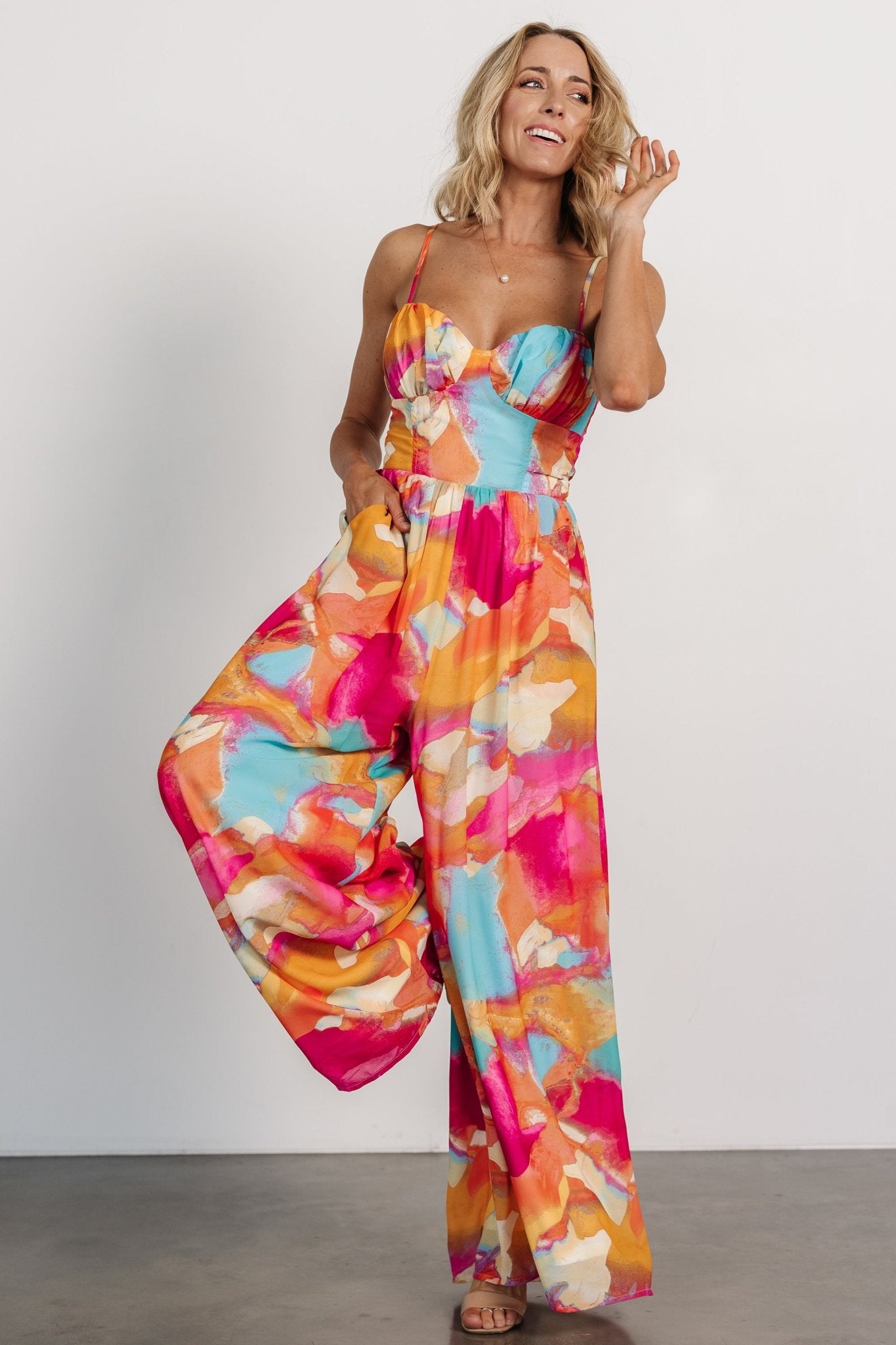 Shea Jumpsuit | Multi Print Outlet Best Sale