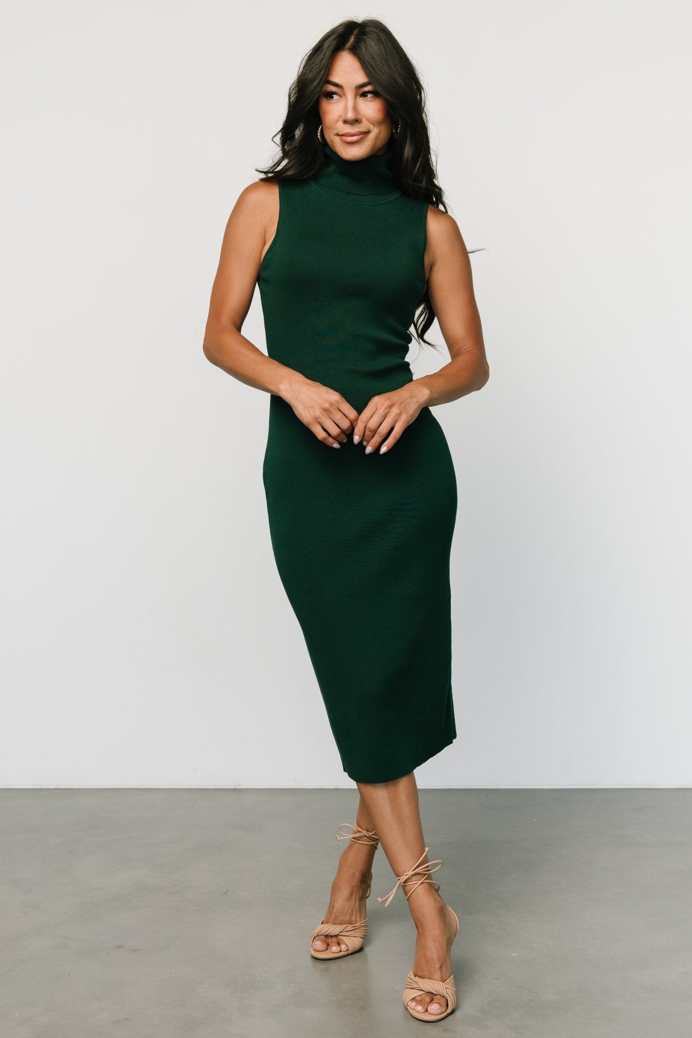 Melbourne Turtleneck Midi Dress | Emerald Cheap Sale Footlocker Pictures