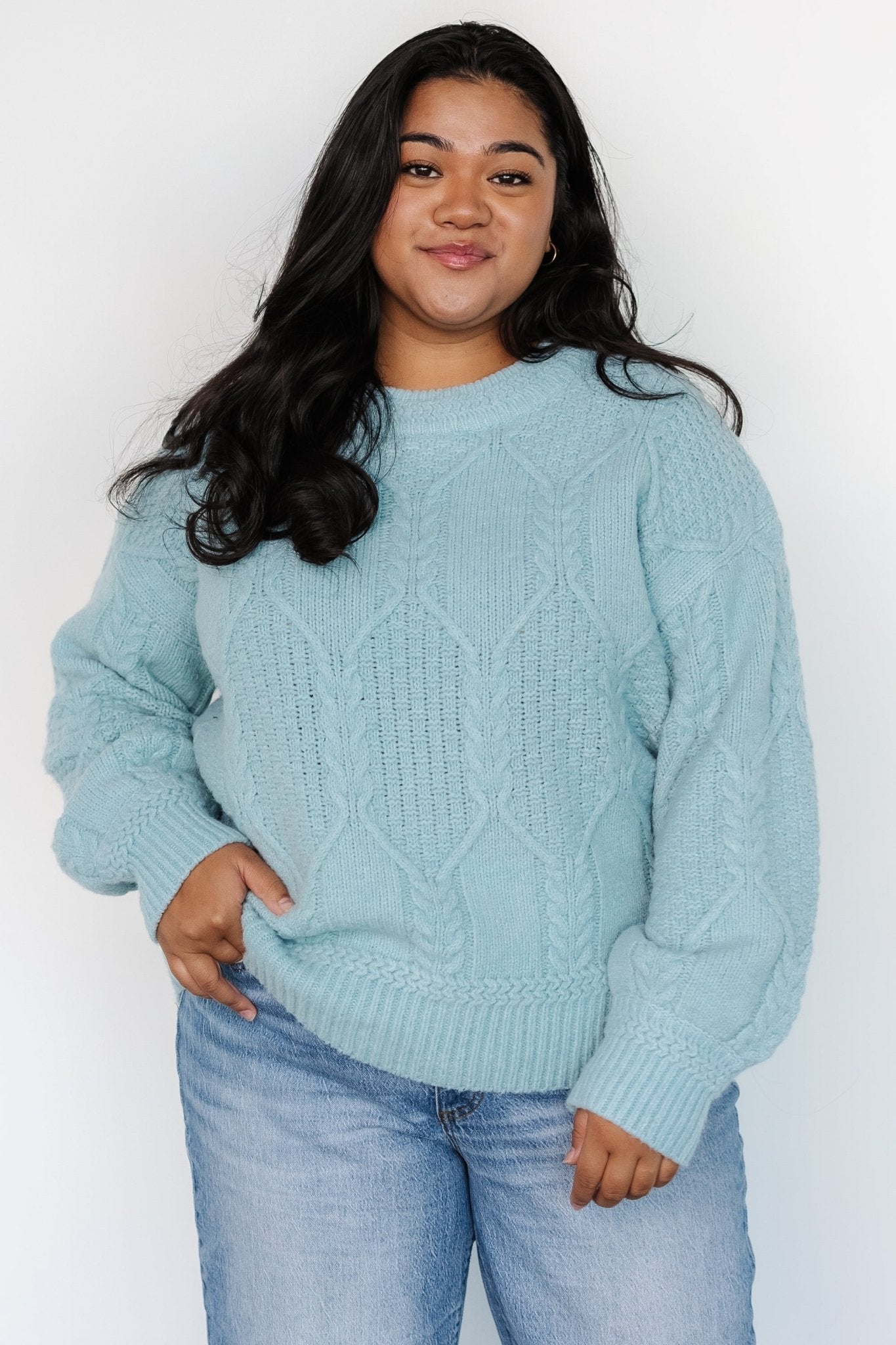 Sheffield Knit Sweater | Light Blue Outlet Clearance Store