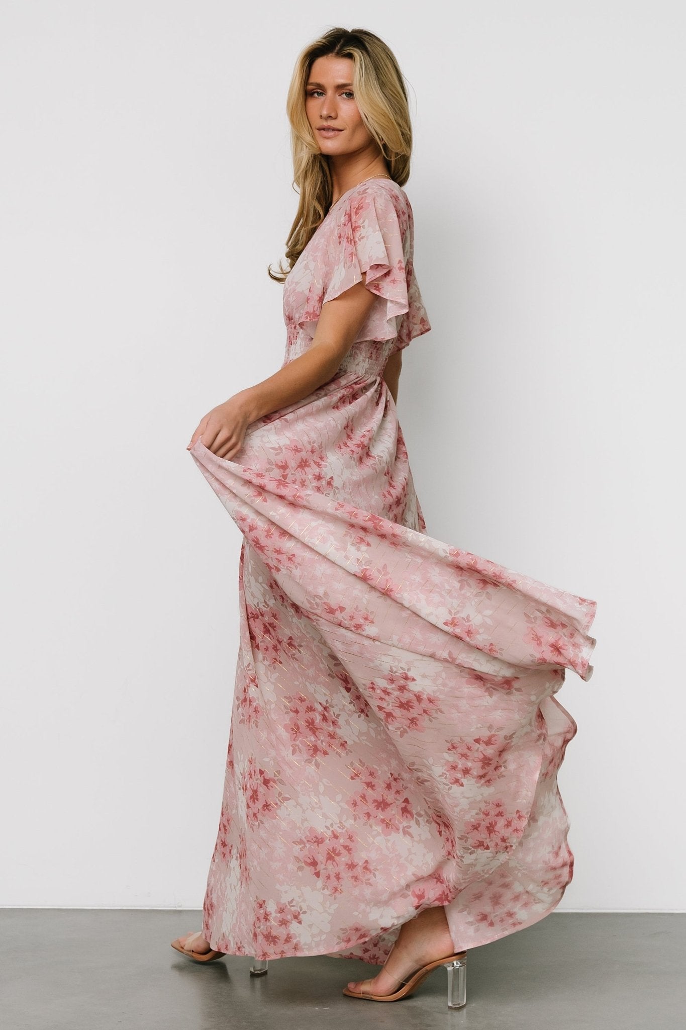 Lynlee Metallic Maxi Dress | Pink Multi Sale Supply