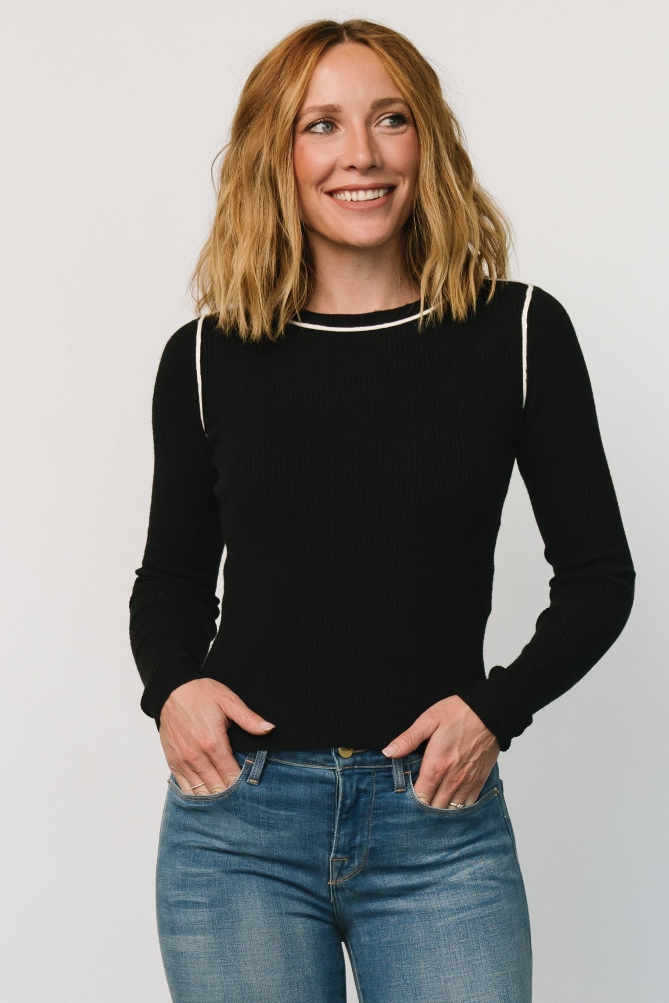 Quinlan Ribbed Top | Black Authentic Online