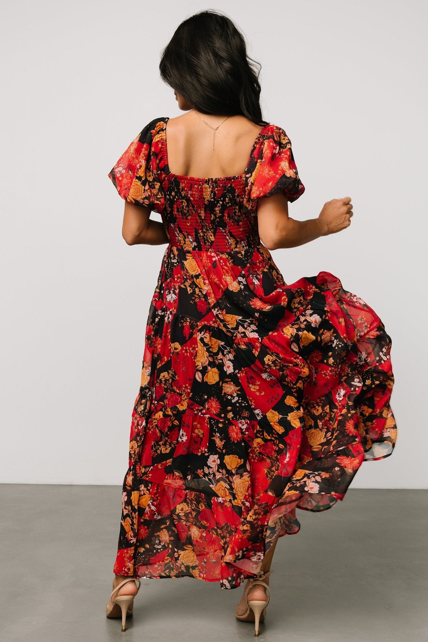 Suzy Maxi Dress | Black + Red Multi Sale 100% Guaranteed