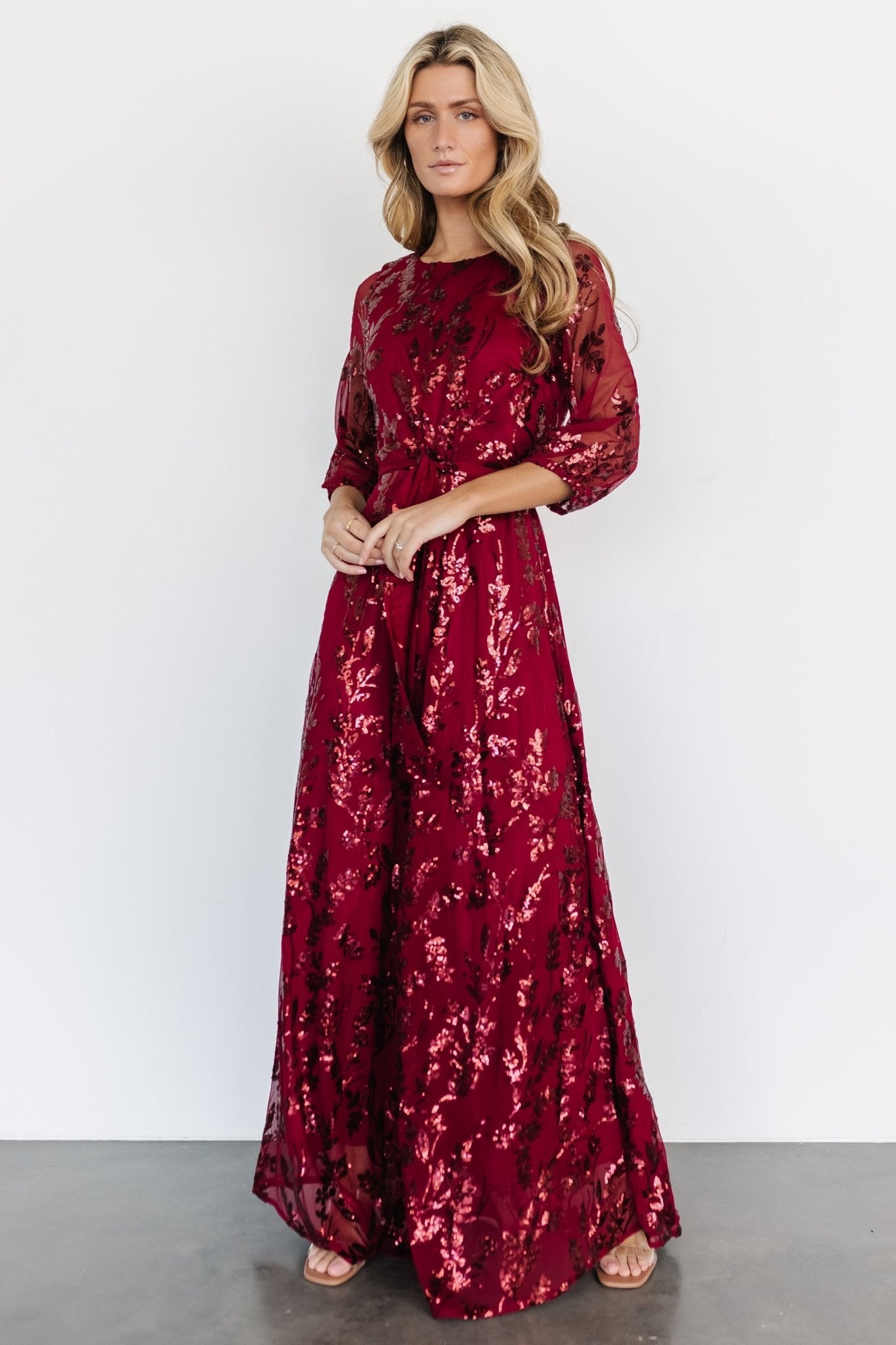 Destiny Sequin Maxi Dress | Wine Latest Collections Sale Online