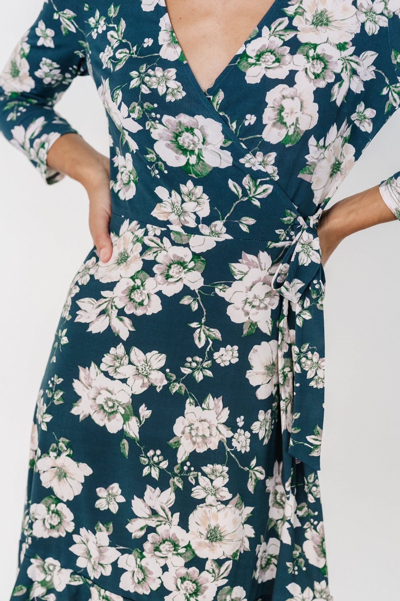 Declan Short Dress | Dark Green Floral For Sale