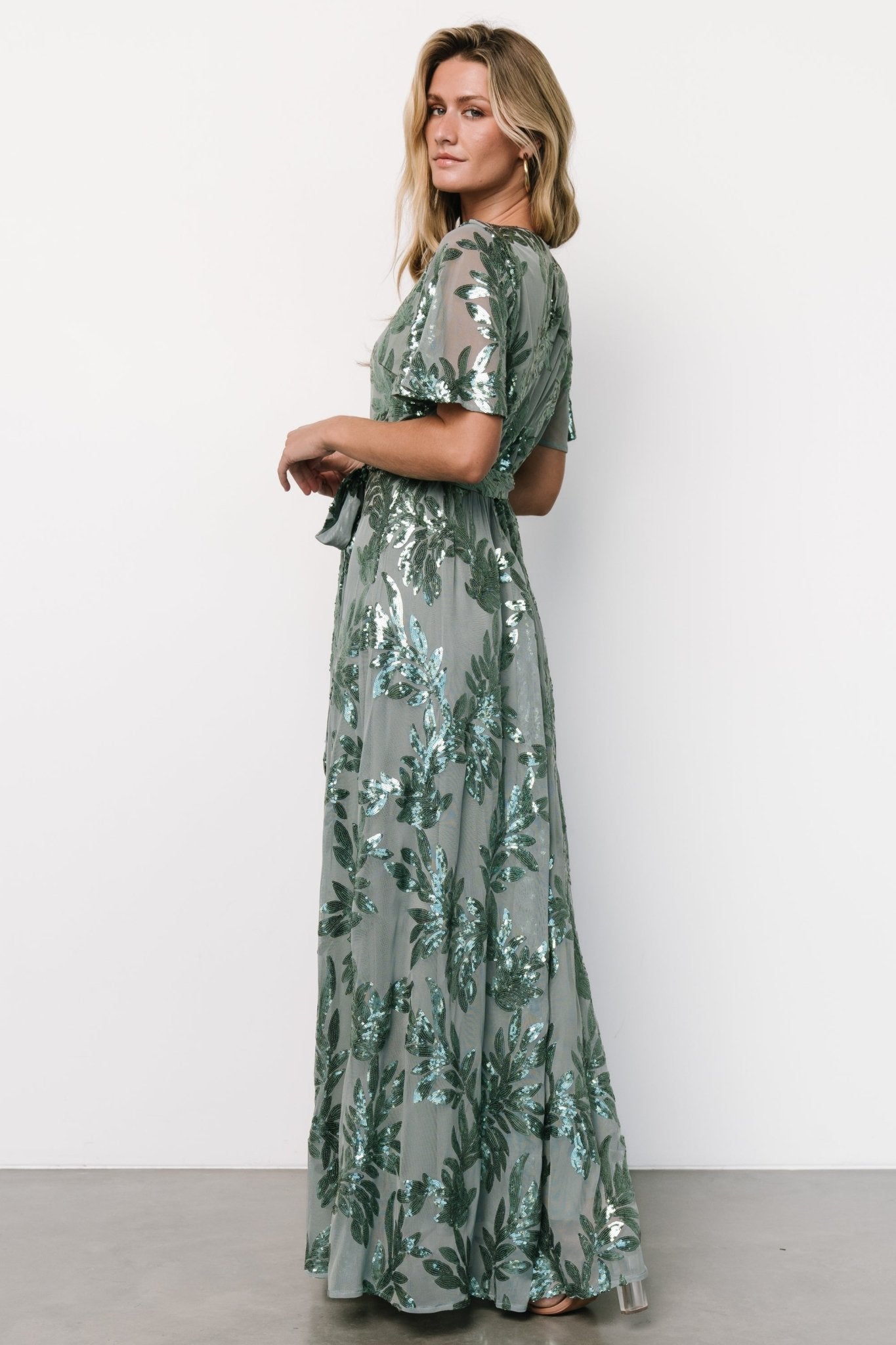 Muse Sequin Maxi Dress | Eucalyptus Clearance Store Sale Online