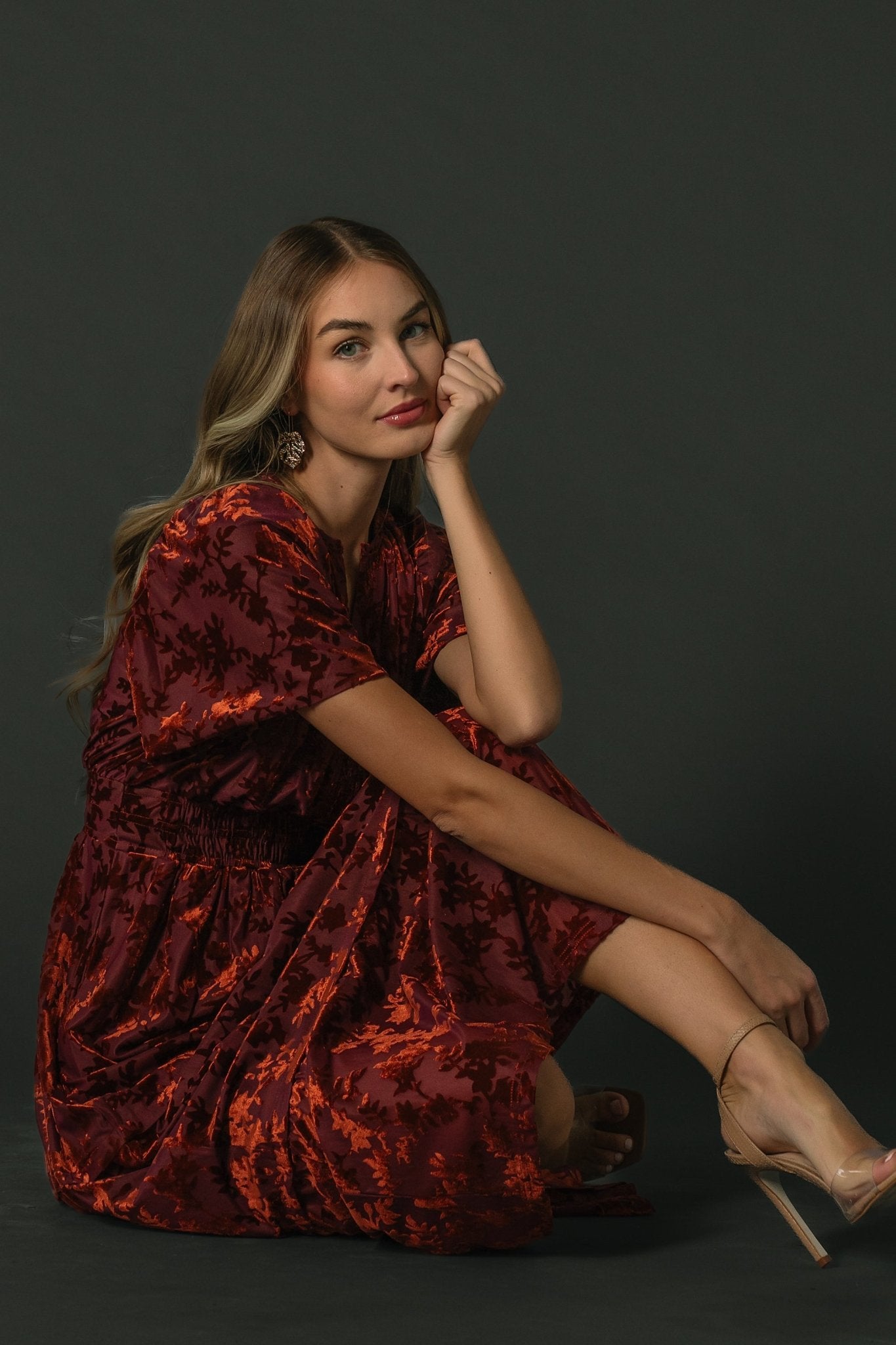 Bronwyn Velvet Dress | Rust Outlet Original