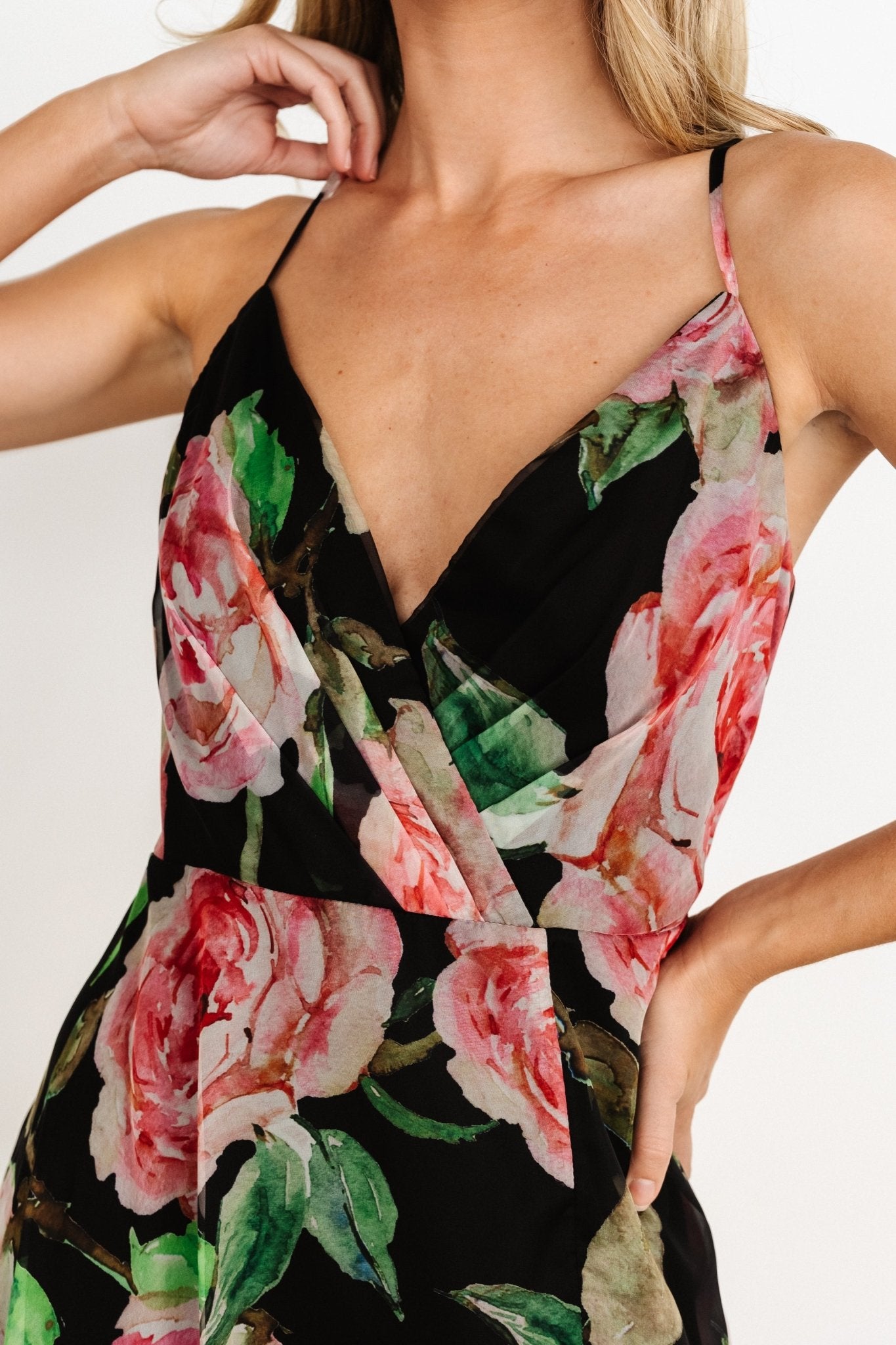 Vivienne Maxi Dress | Black Rose Floral Cheap Sale The Cheapest