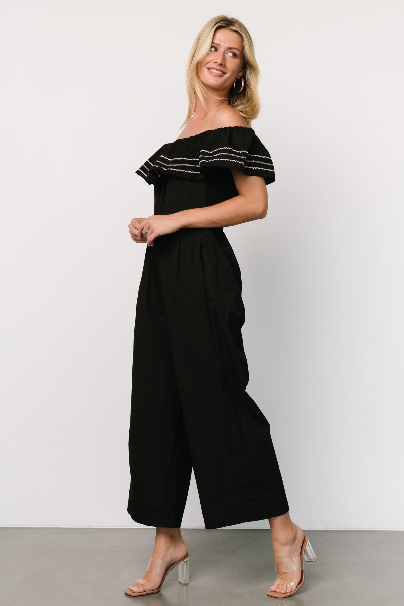 Reyna Off Shoulder Jumpsuit | Black Buy Cheap Official Site