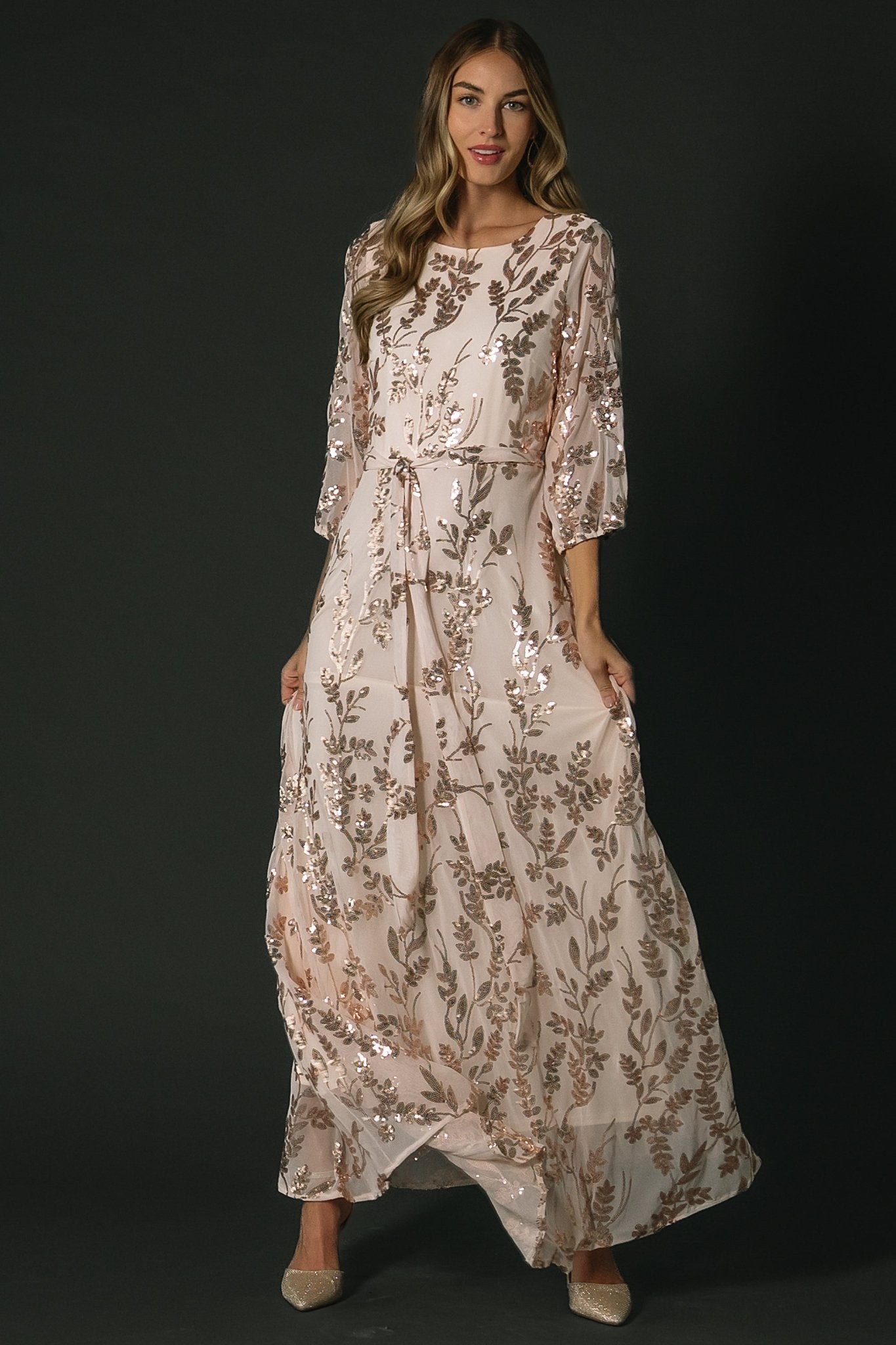 Destiny Sequin Maxi Dress | Rose Gold For Sale Free Shipping