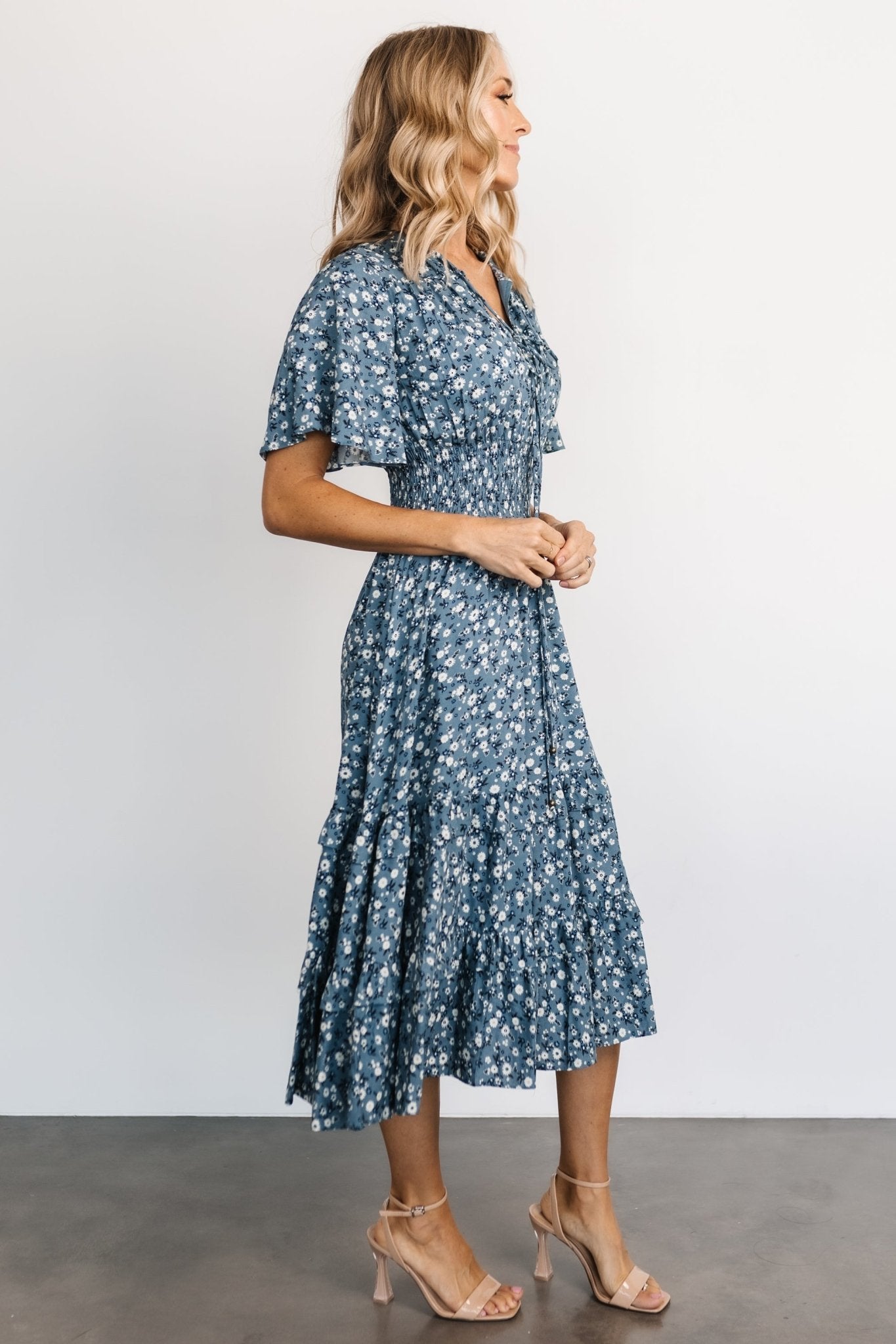 Spell Boho Midi Dress | Blue Floral Online Online Cheap Online