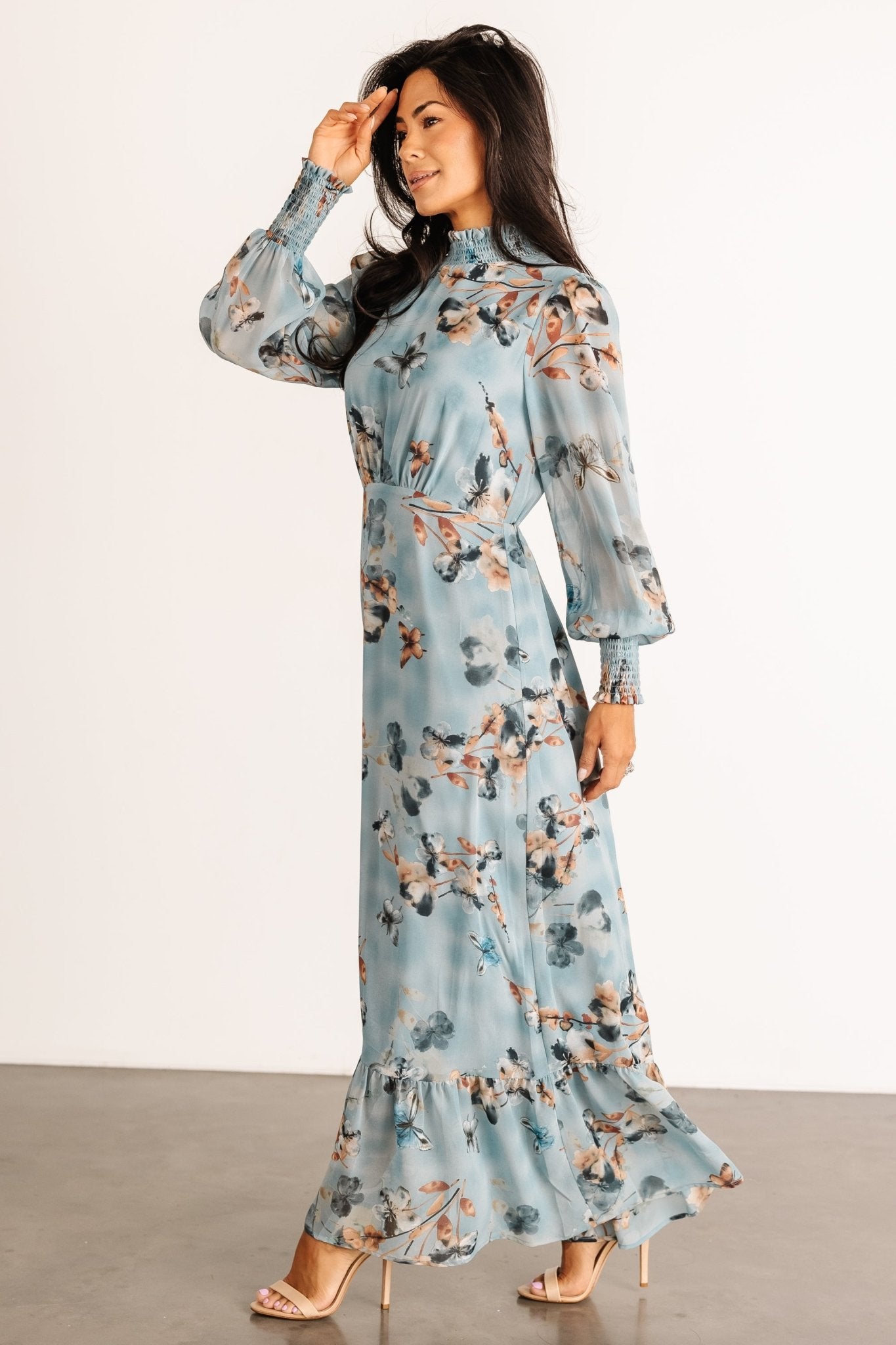 Luciana Maxi Dress | Cyan Blue Floral Best Store To Get Cheap Online